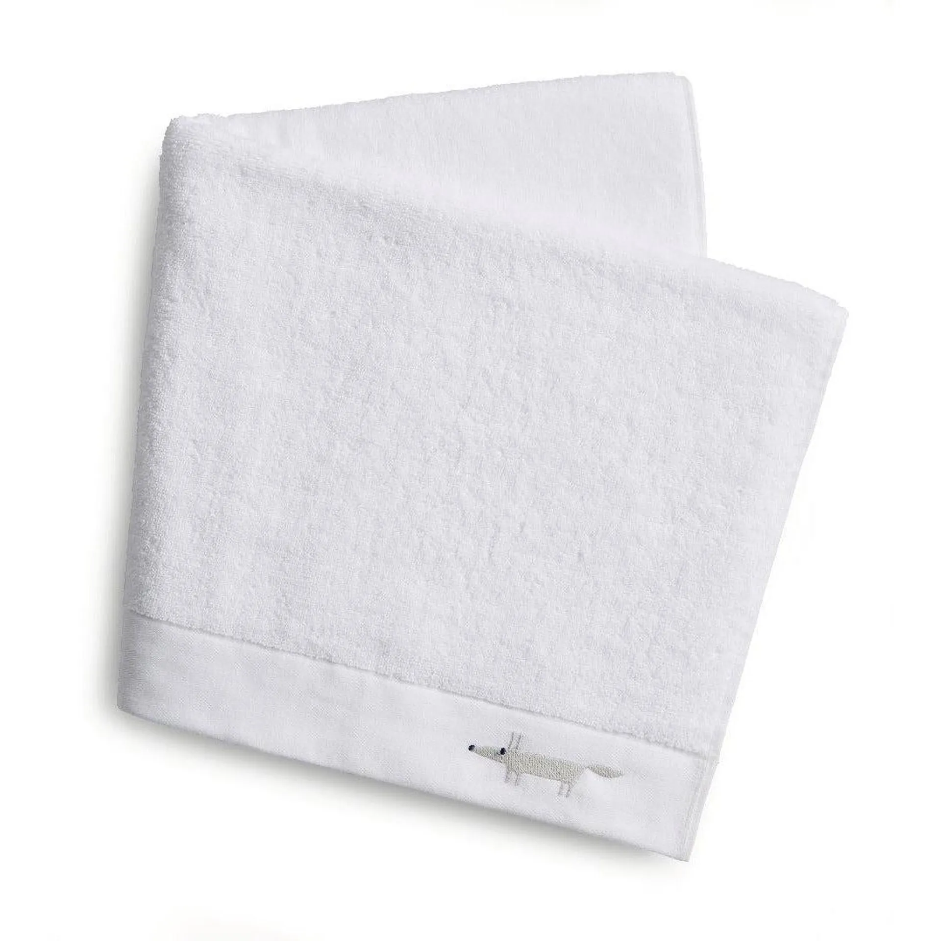 Scion Mr Fox Embroidered Towel - White
