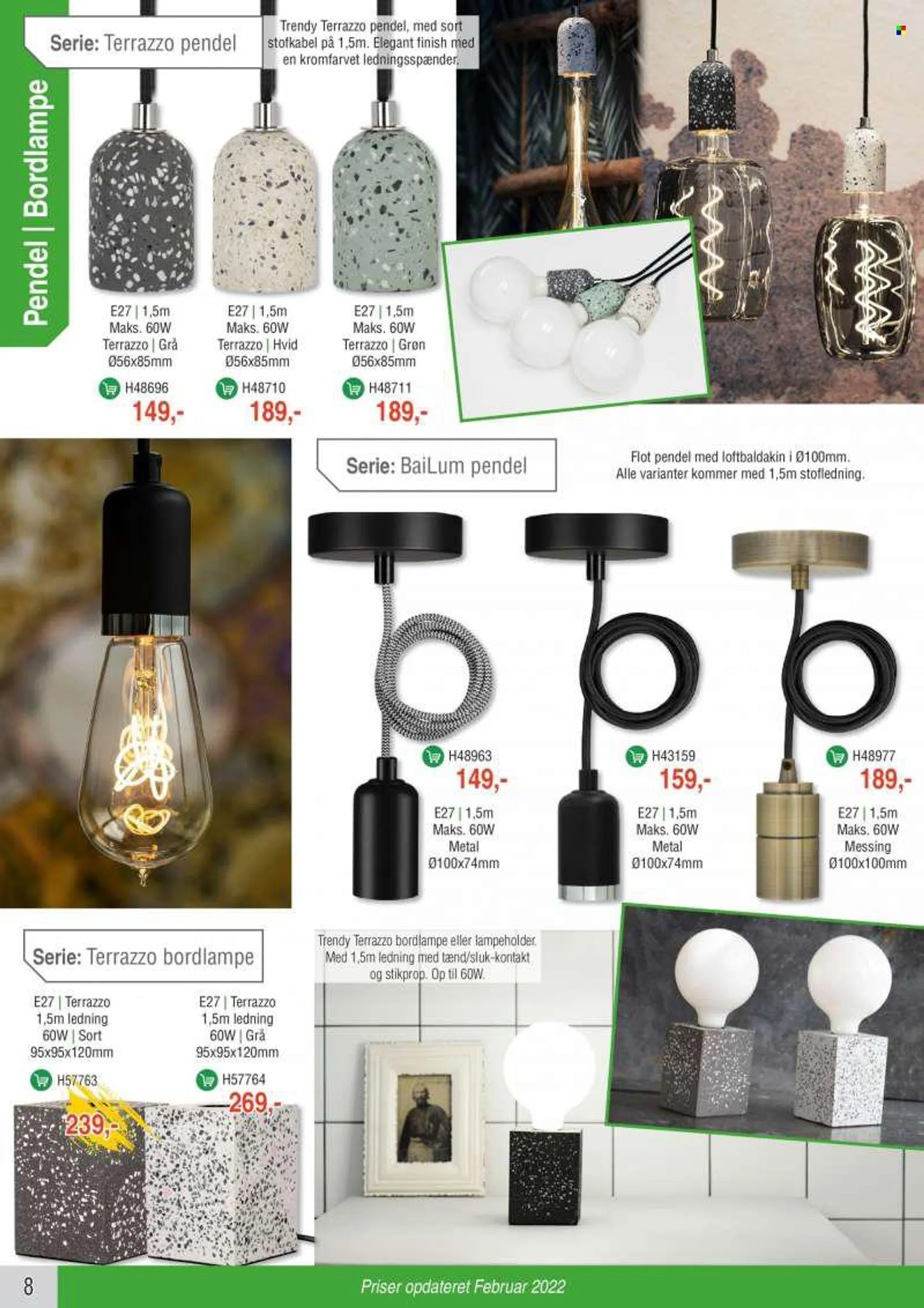 Elextra tilbud  - tilbudsprodukter - bordlampe, pendel. Side 8.