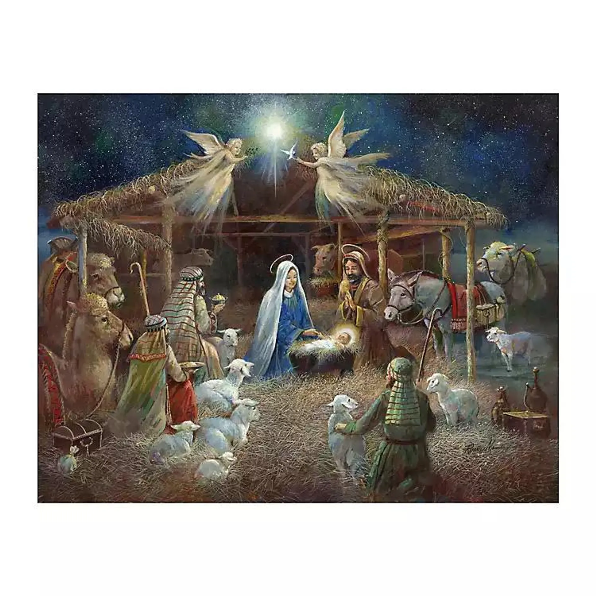 Nativity at Twilight Canvas Art Print