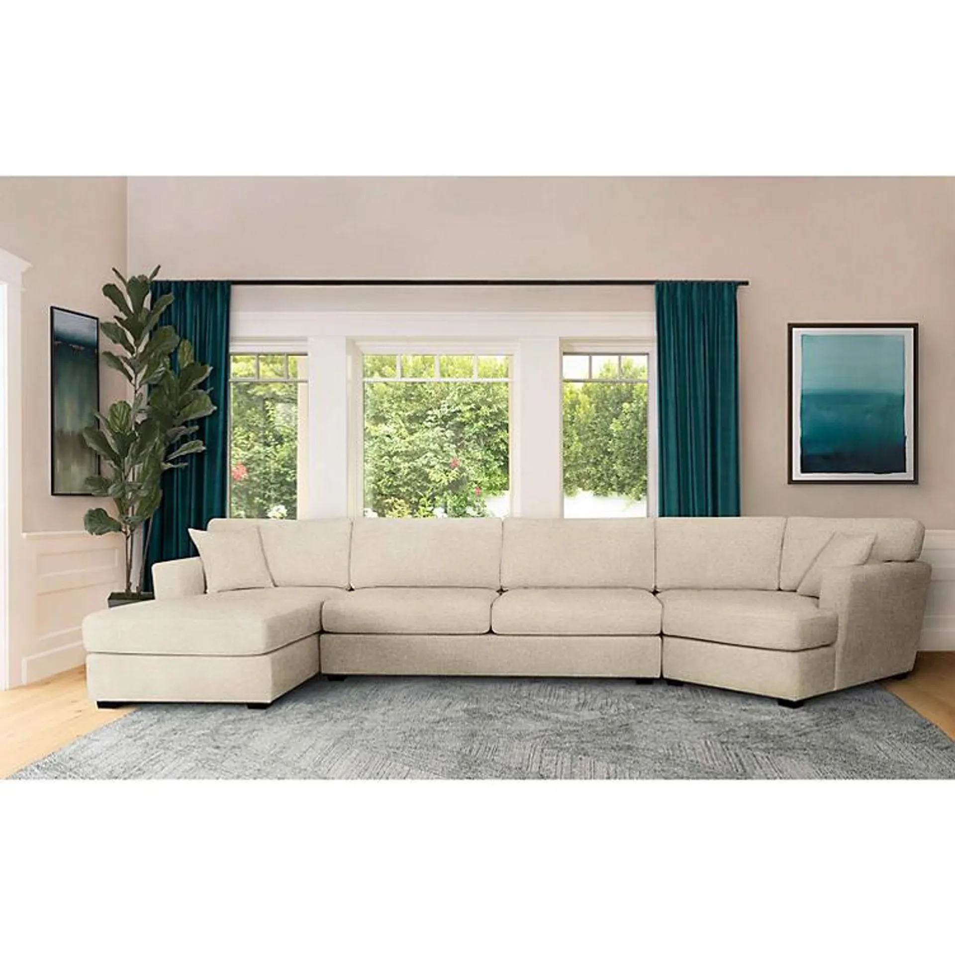 Elliot Stain-Resistant Cuddler Sectional, Assorted Colors