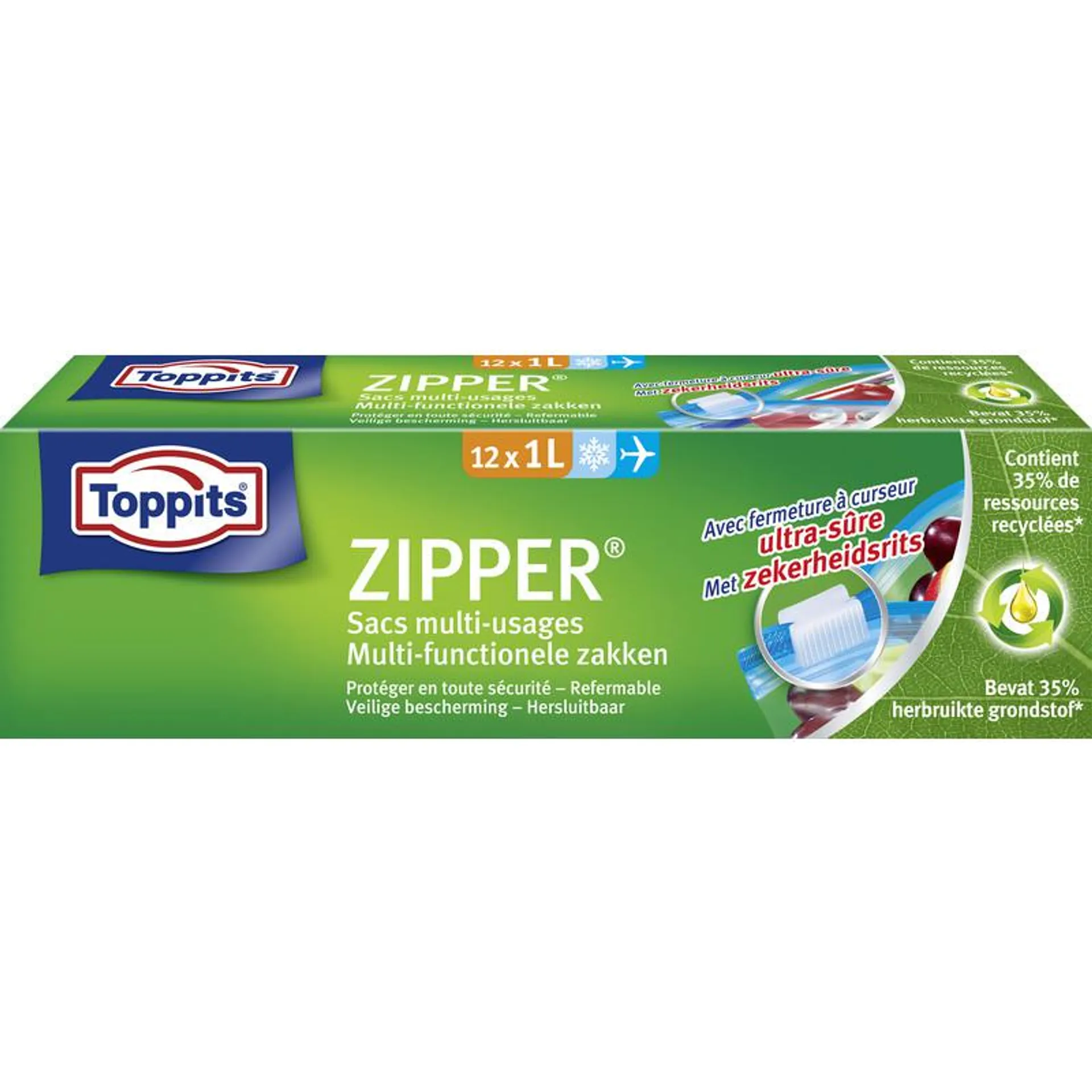 Toppits Zipper multi-functionele zakken 1liter