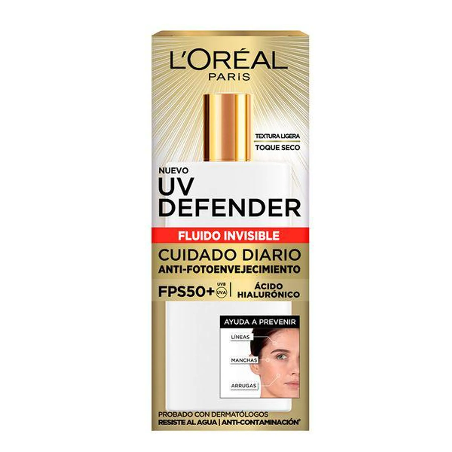 Protector Solar L'Oréal Paris UV Defender Anti-Fotoenvejecimiento FPS50+ x 40 g