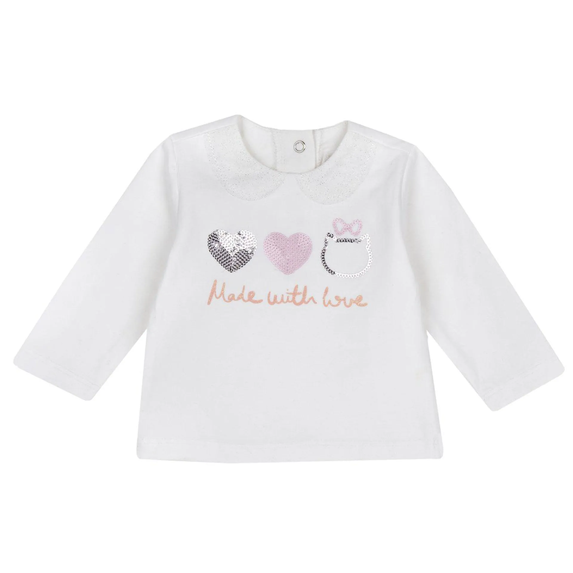 T-shirt di jersey "made with love" - Cotone sostenibile