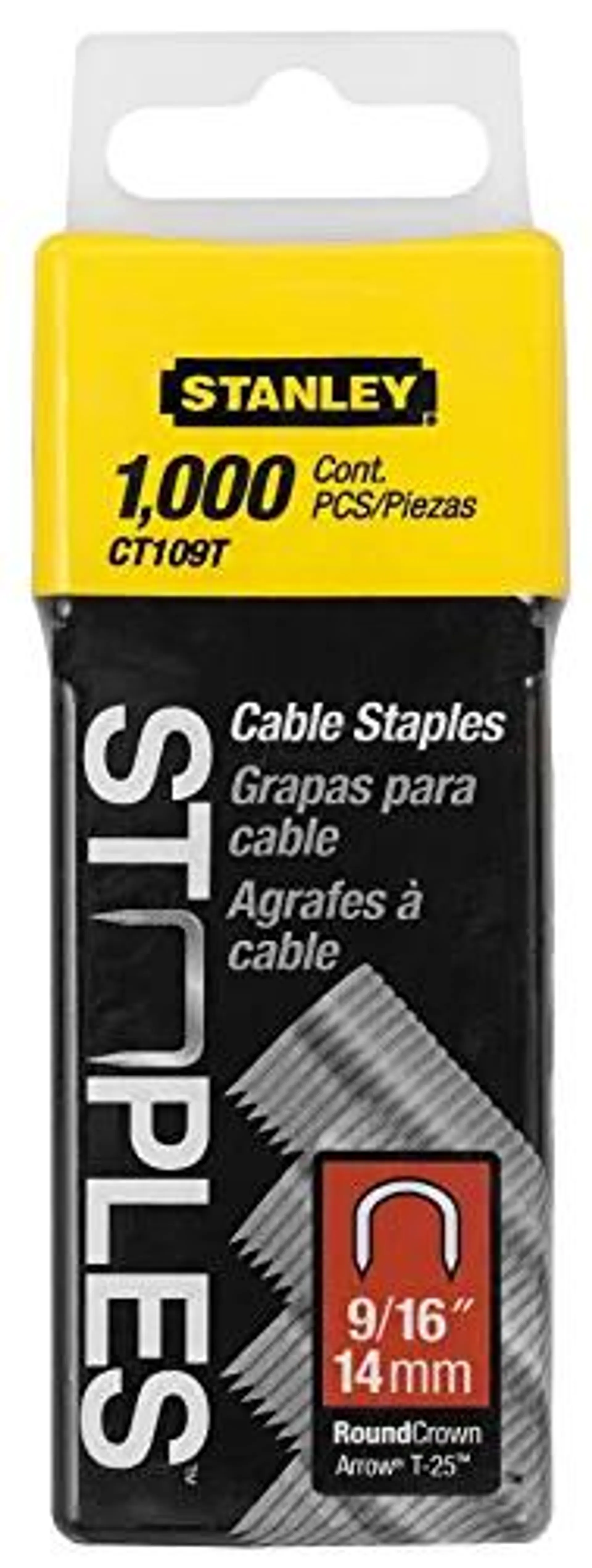 (One Piece ) Cable Staple- Staples Cable 9/16 From Stanley Hand Tools (Part Number CT109T)