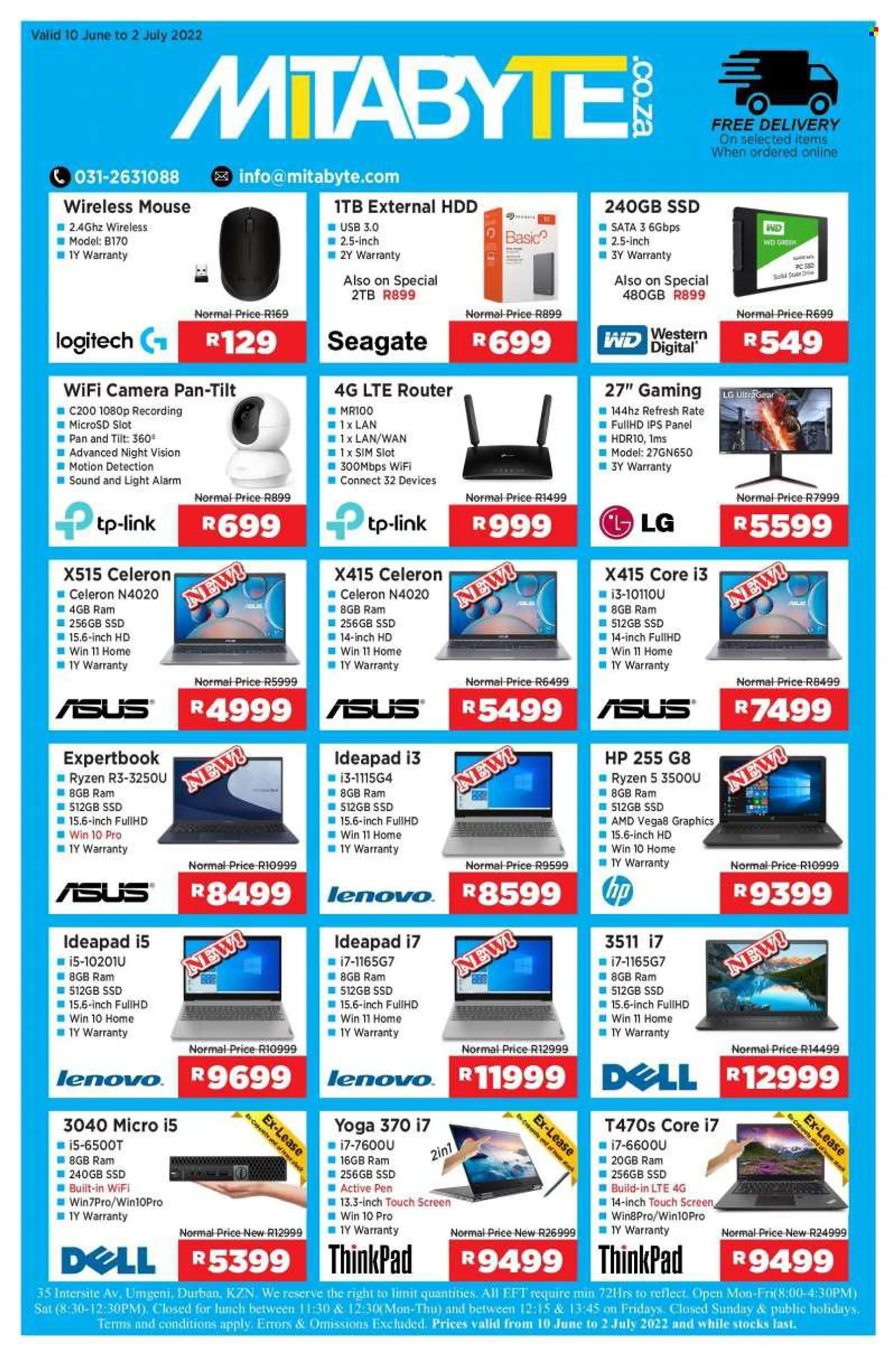 Mitabyte catalogue  - 10/06/2022 - 02/07/2022 - Sales products - Hewlett Packard, ryzen, mouse, router. Page 1.