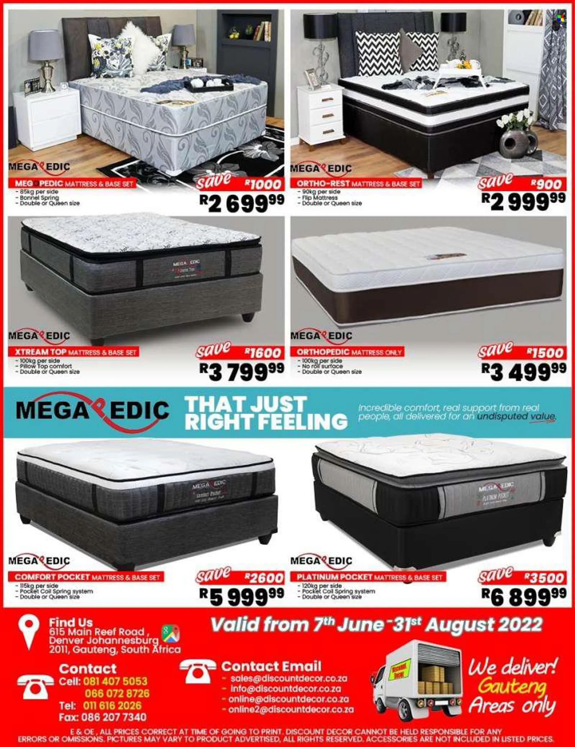 Discount Decor catalogue  - 07/06/2022 - 31/08/2022 - Sales products - base set, mattress, pillow. Page 19.
