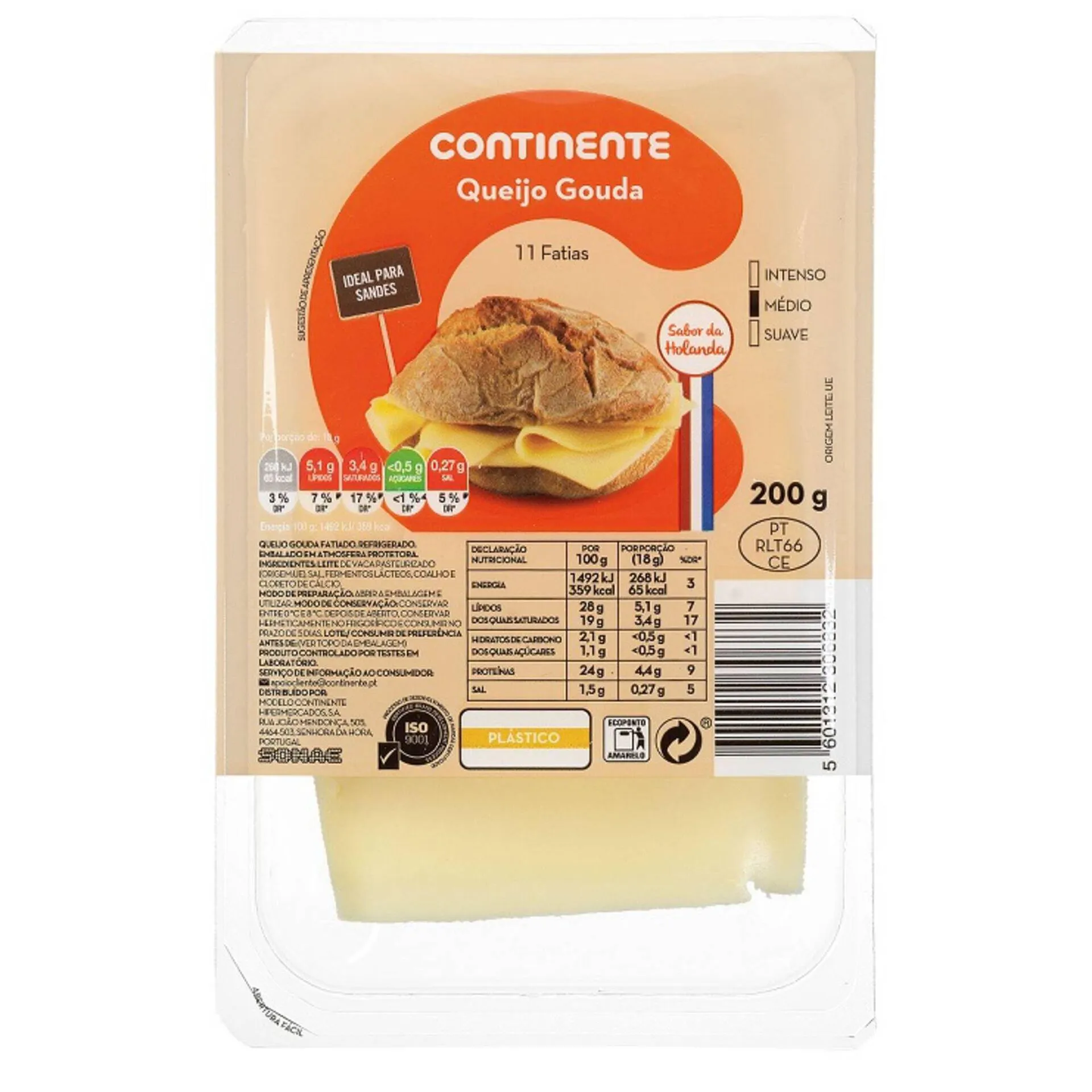 Queijo Gouda Fatiado