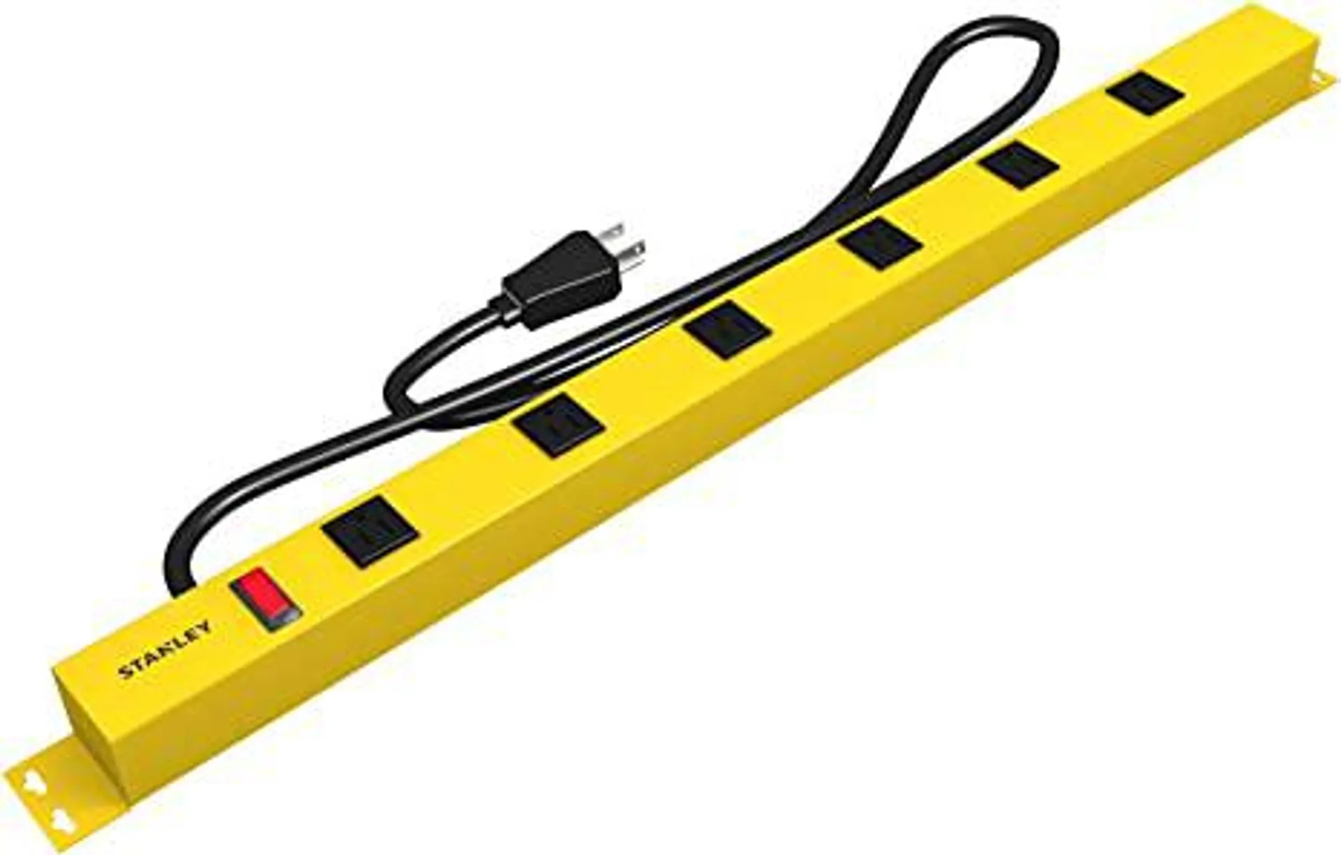 Stanley 31613 NCC31613 ShopMAX Pro 6-Outlet Surge-Protector Power Bar, 4-Foot Cord, Yellow