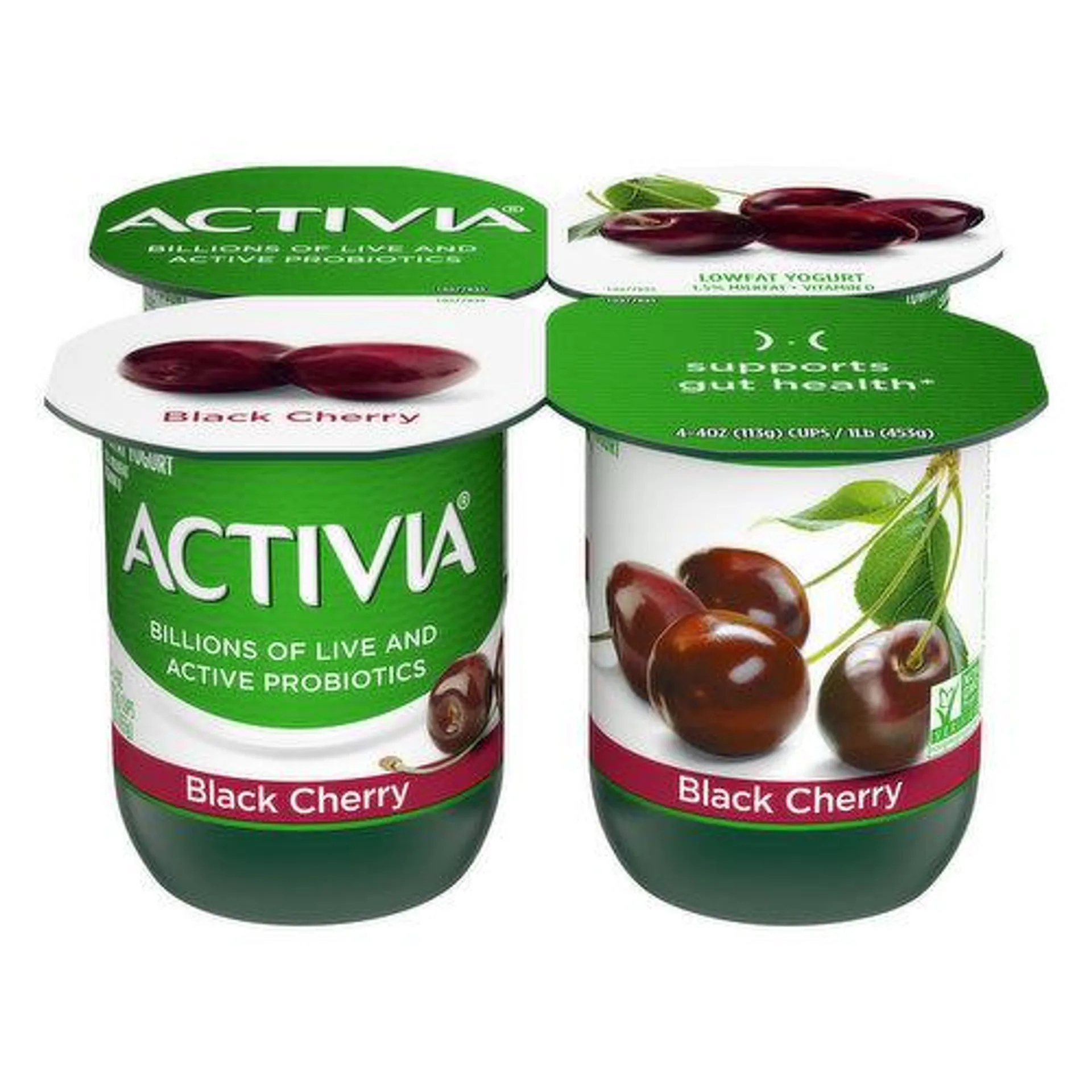 Activia Blended Black Cherry Lowfat Probiotic Yogurt - 16 Ounce