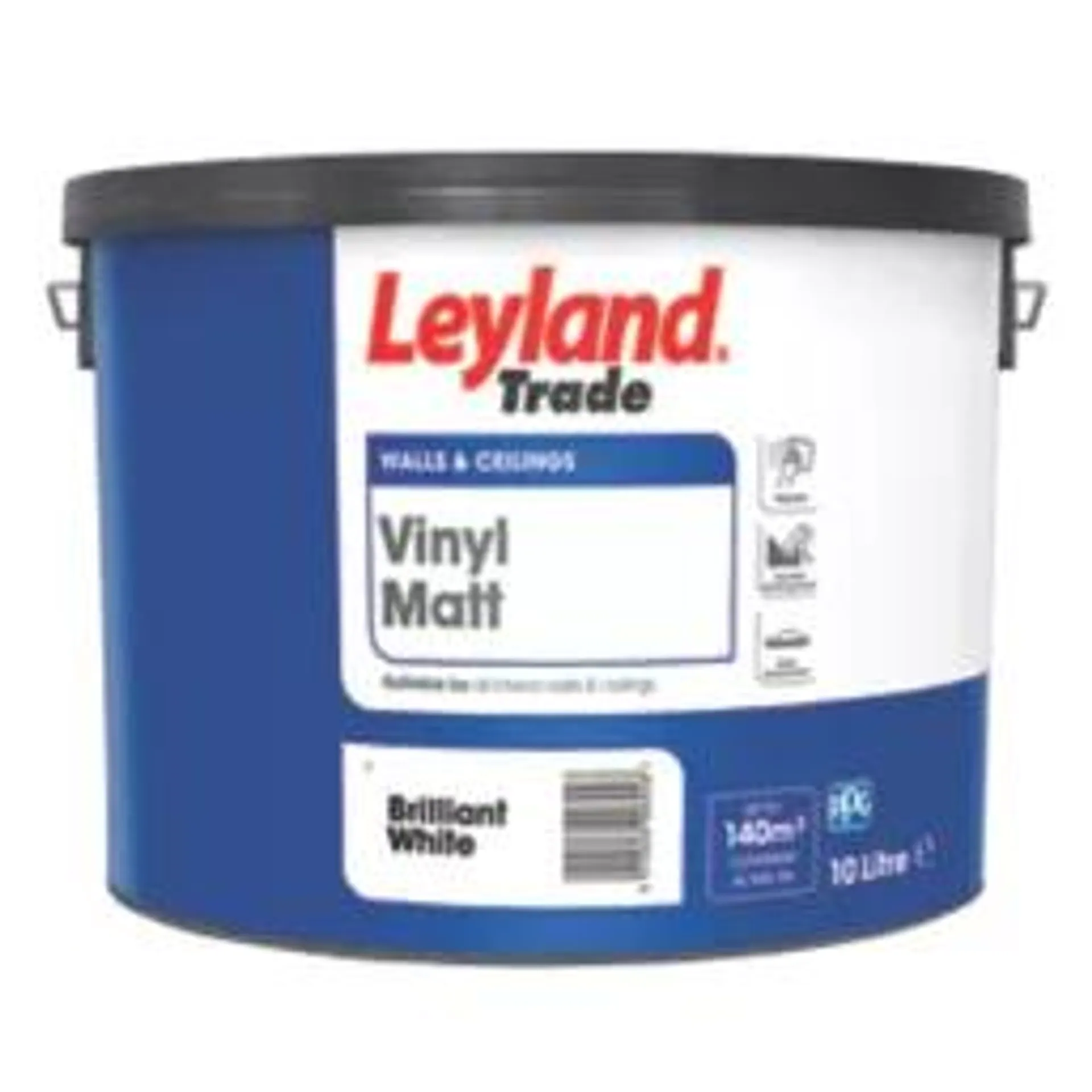 Leyland Trade Vinyl Matt Brilliant White Emulsion Paint 10Ltr