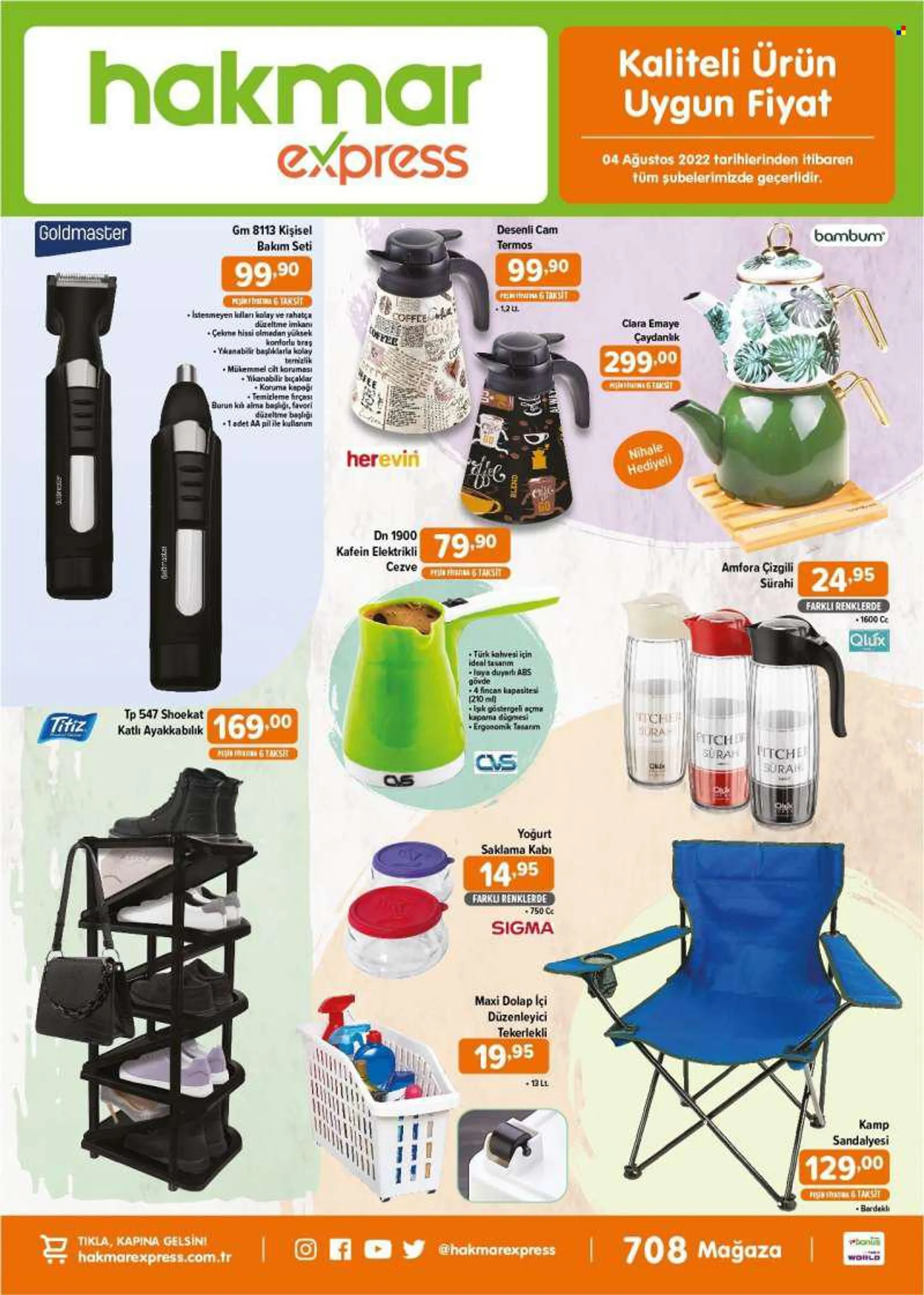 Hakmar Express aktüel ürünler, broşür  - 8.4.2022 - 8.10.2022 - Satıştaki ürünler - pil, bakım seti, fırçası, yoğurt, dolap, kamp sandalyesi. Sayfa 1.