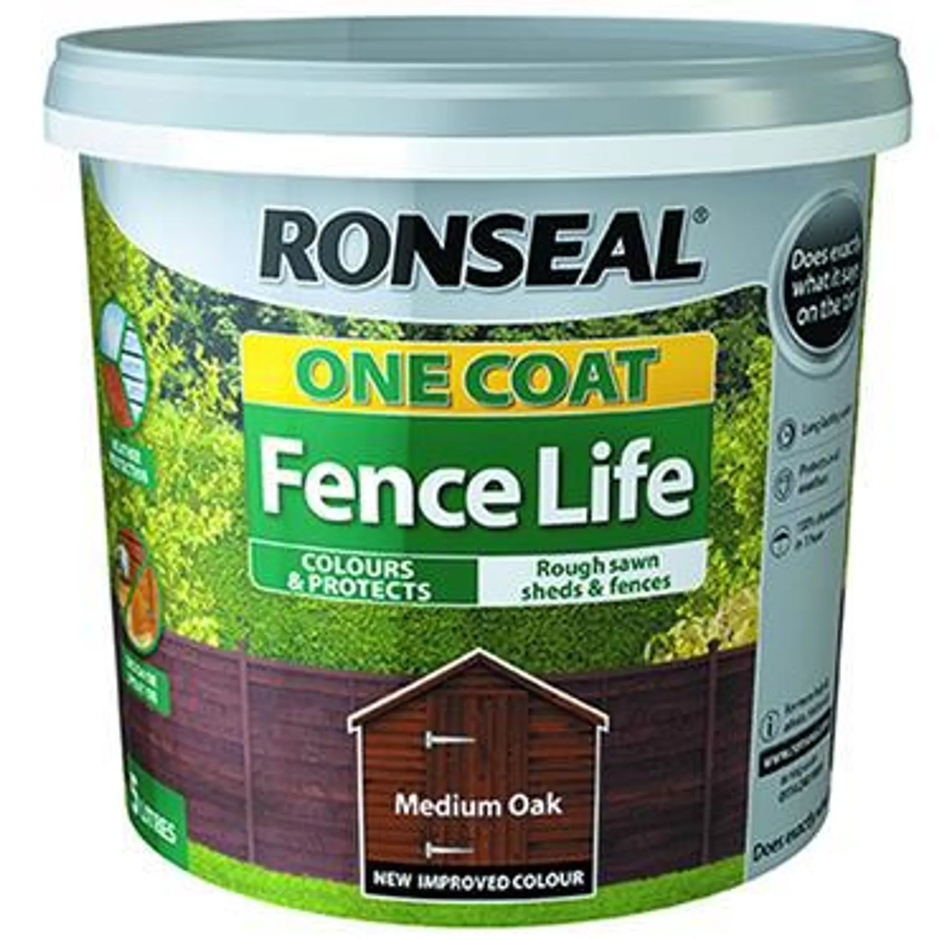 One Coat Fencelife Paint 5L - Medium Oak