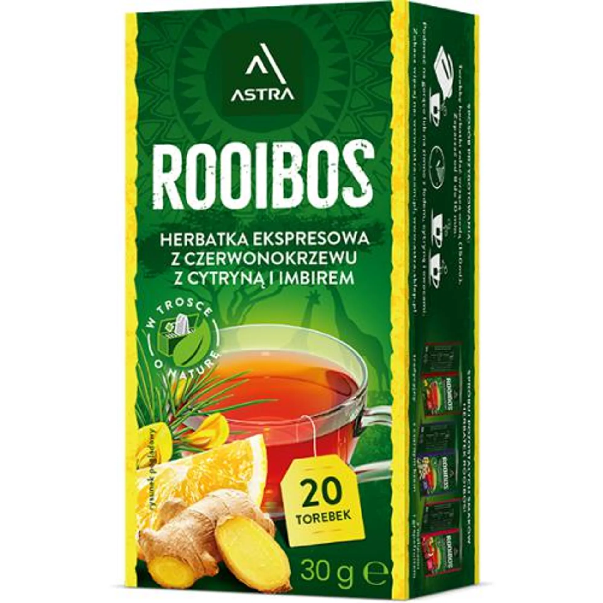 Herbatka Astra Rooibos z cytryną i imbirem 30g