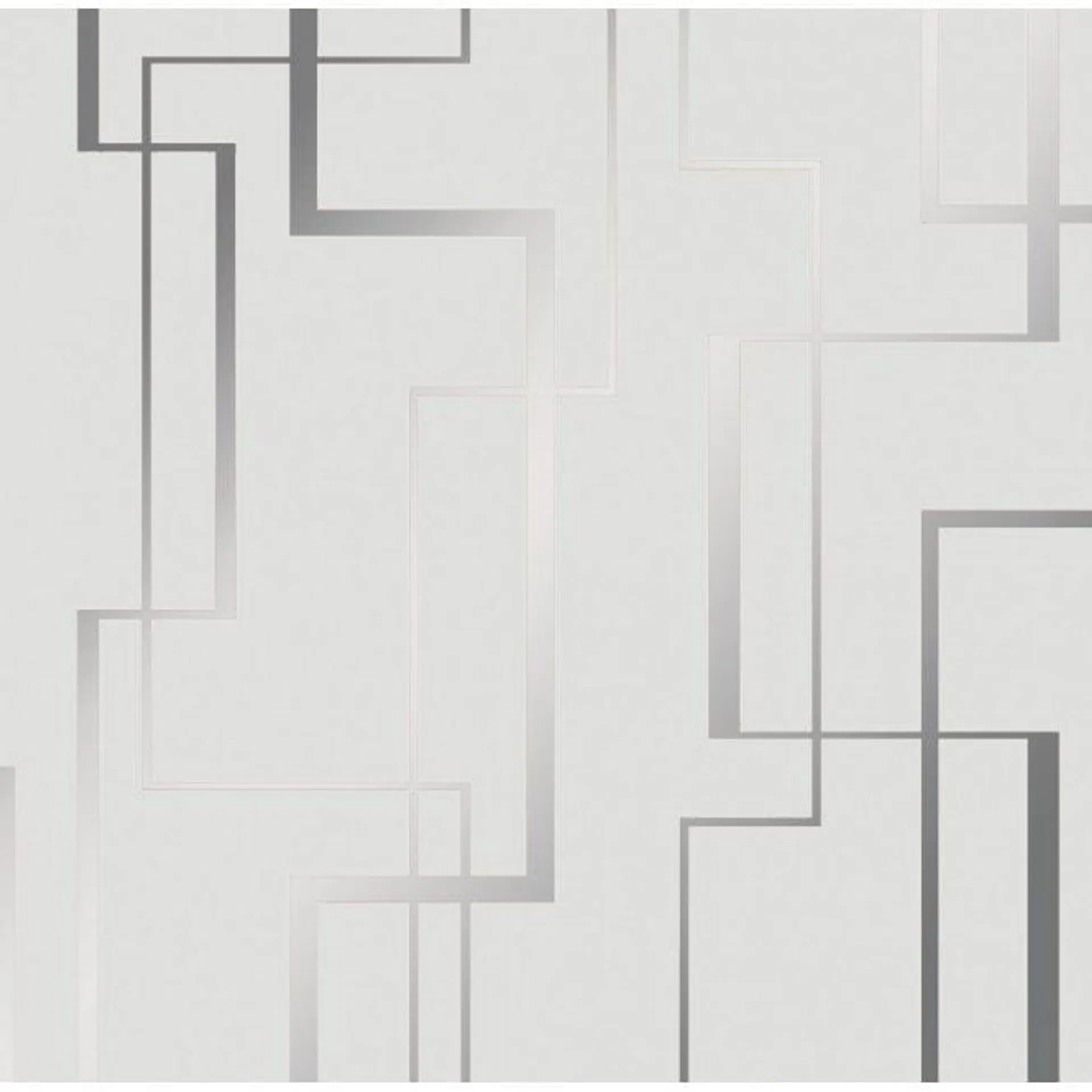 Lines Maze wallpaper in soft grey & silver