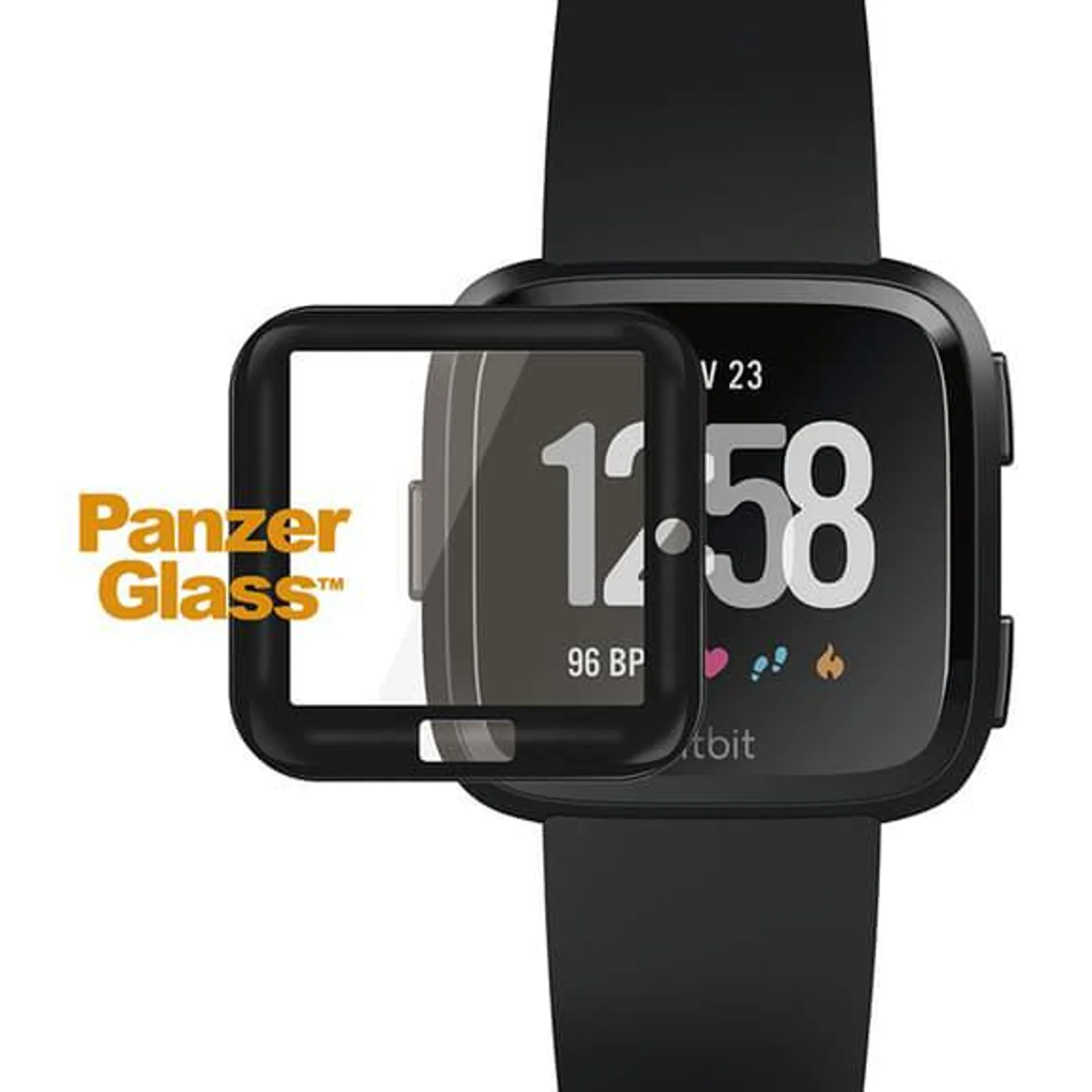 Protecteur d'écran en verre trempé PanzerGlass Fitbit Versa-Versa Lite noir