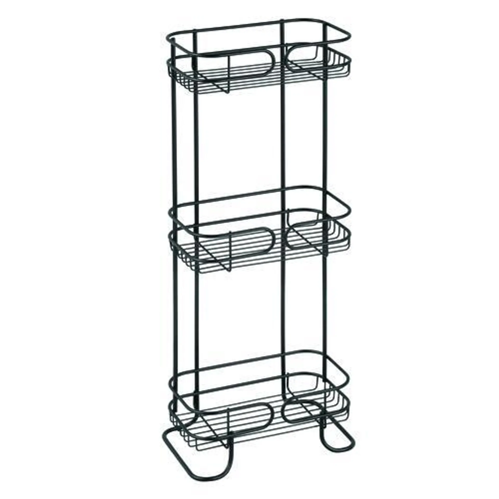 iDesign Neo Matte Black Freestanding 3-Tier Bathroom Shelf