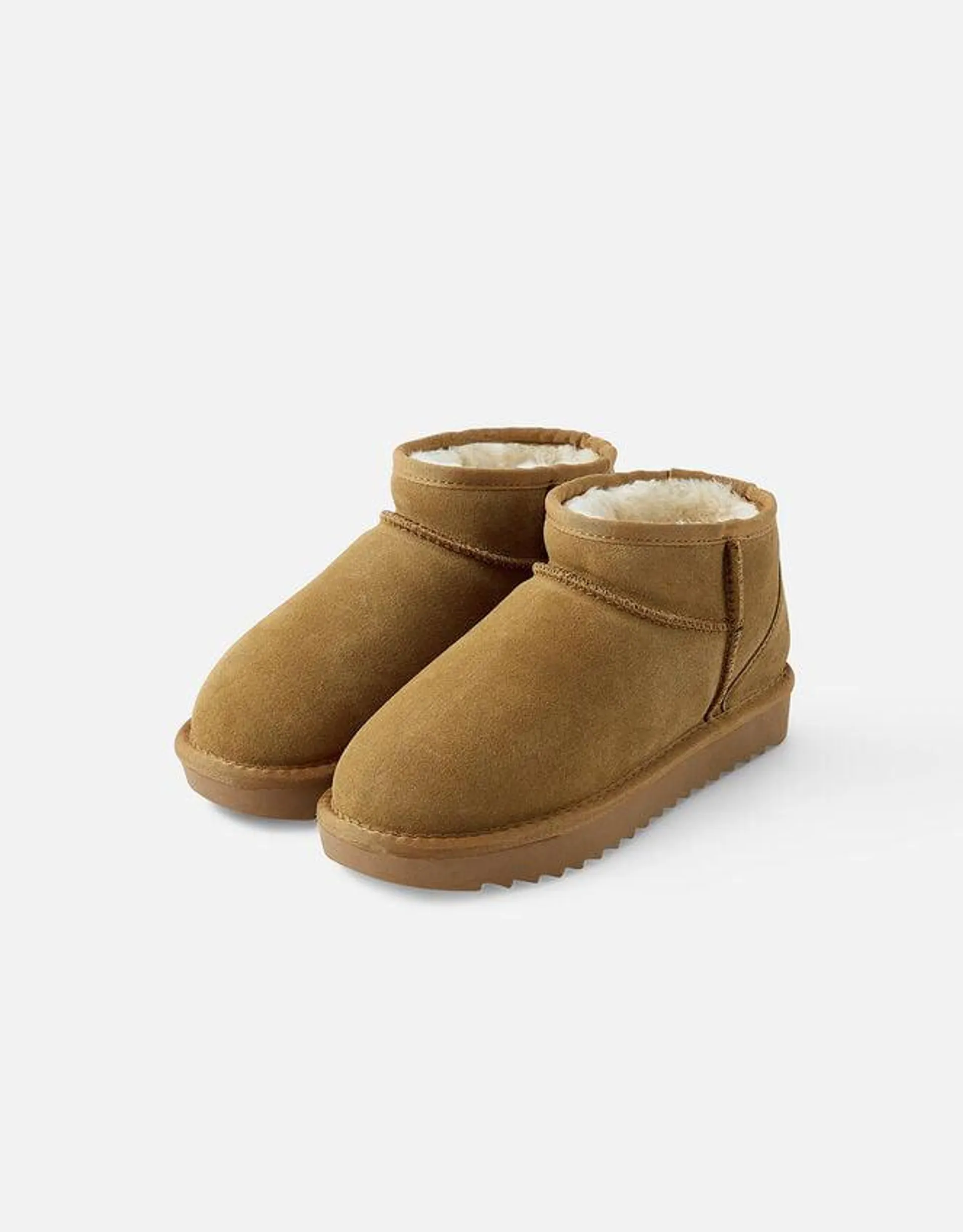 Suede Borg Lined Boots Camel