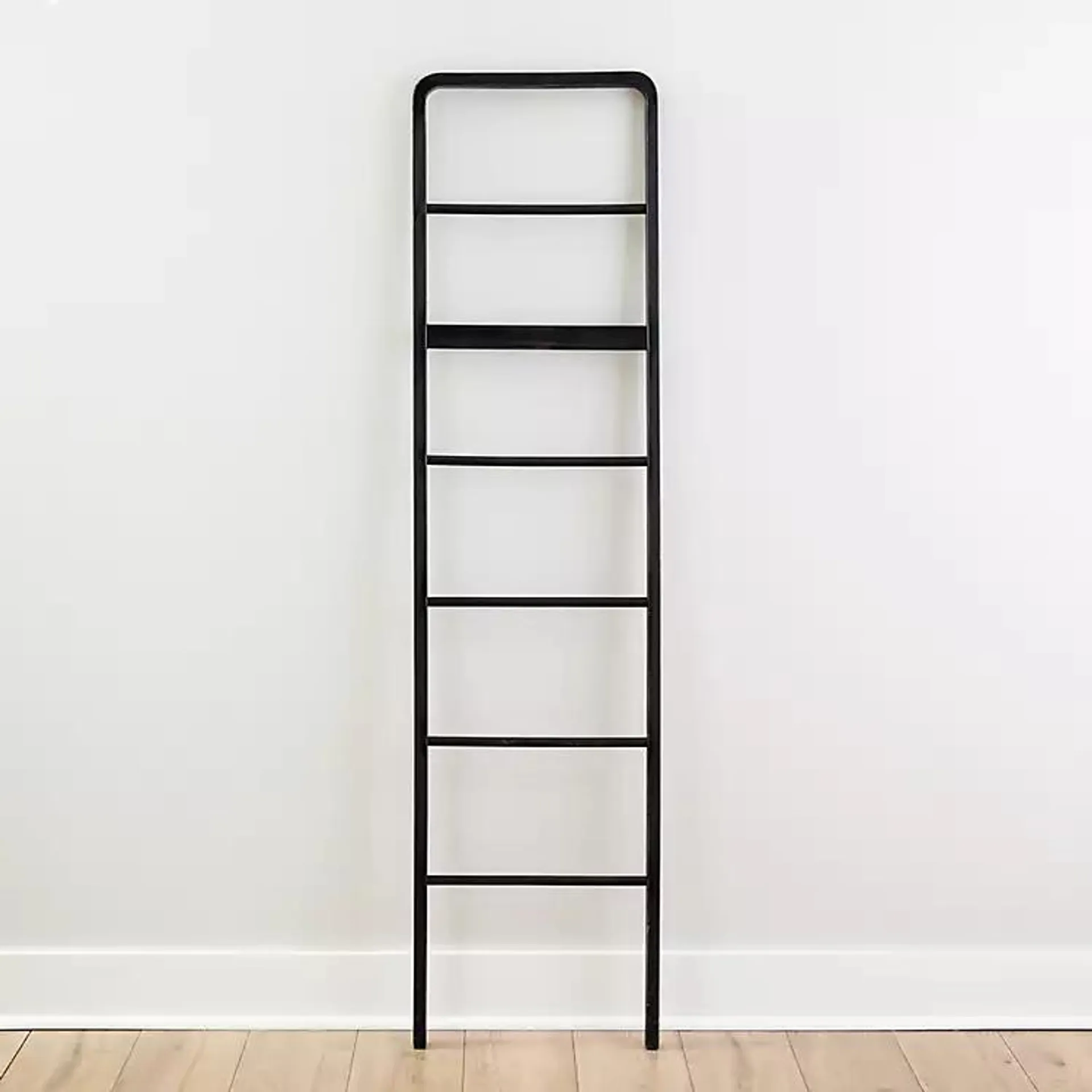 Black Rounded Top Leaning Ladder