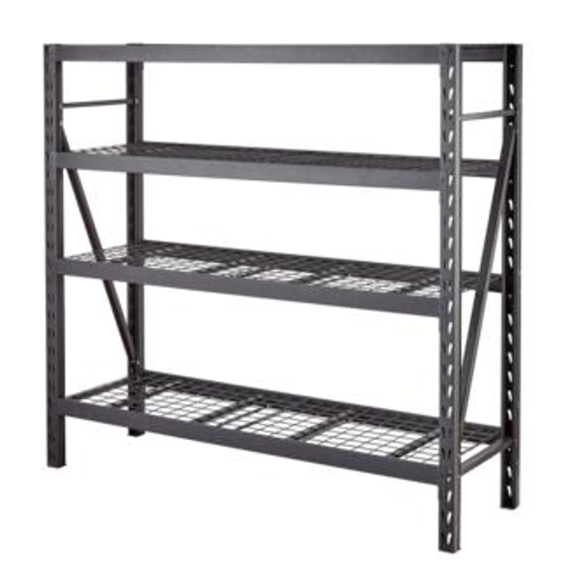 MAXIMUM Adjustable 4-Shelf Heavy Duty Steel Metal Storage Rack / Shelving Unit, 77 x 24 x 72-in