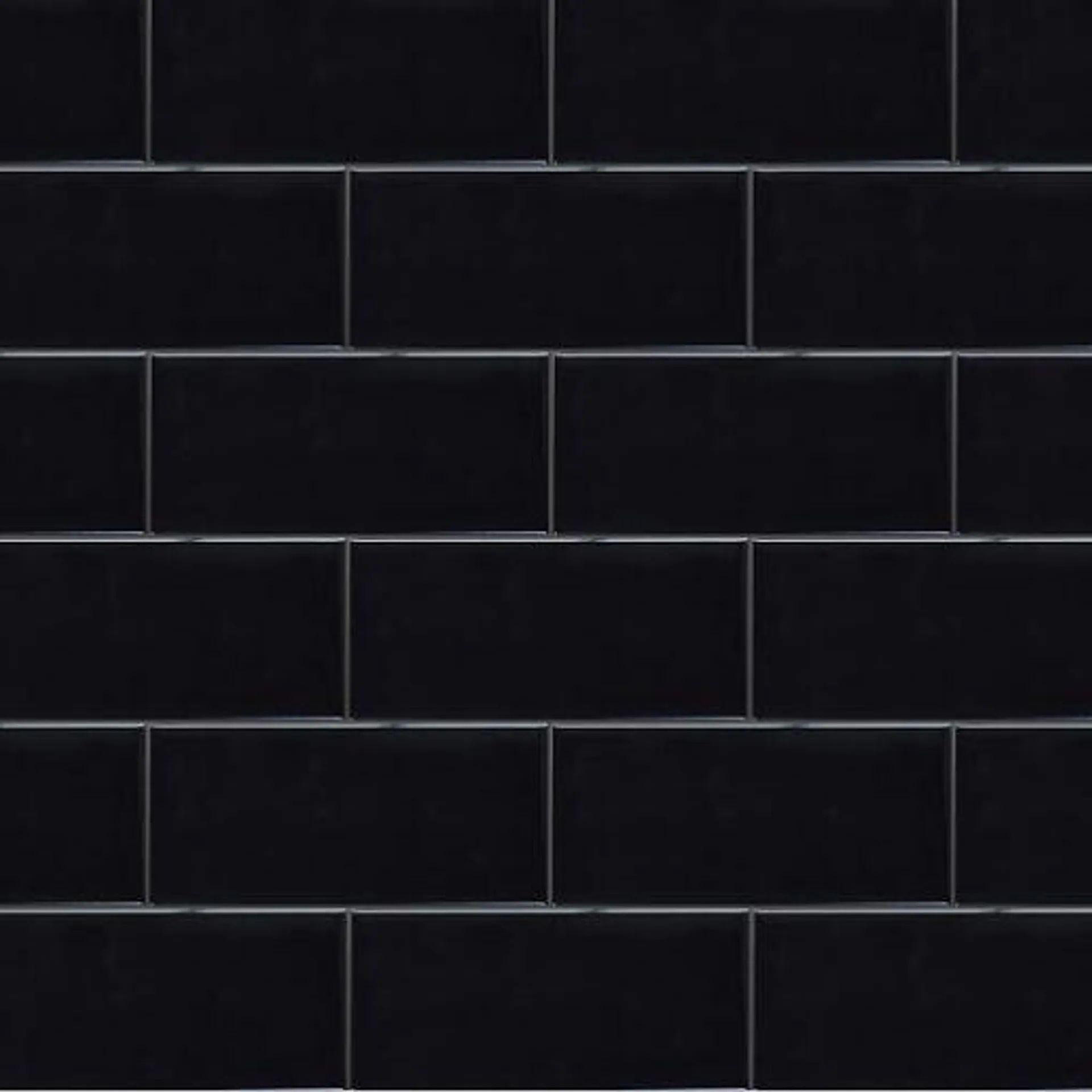 black gloss flat ceramic wall tile 100 x 300 mm