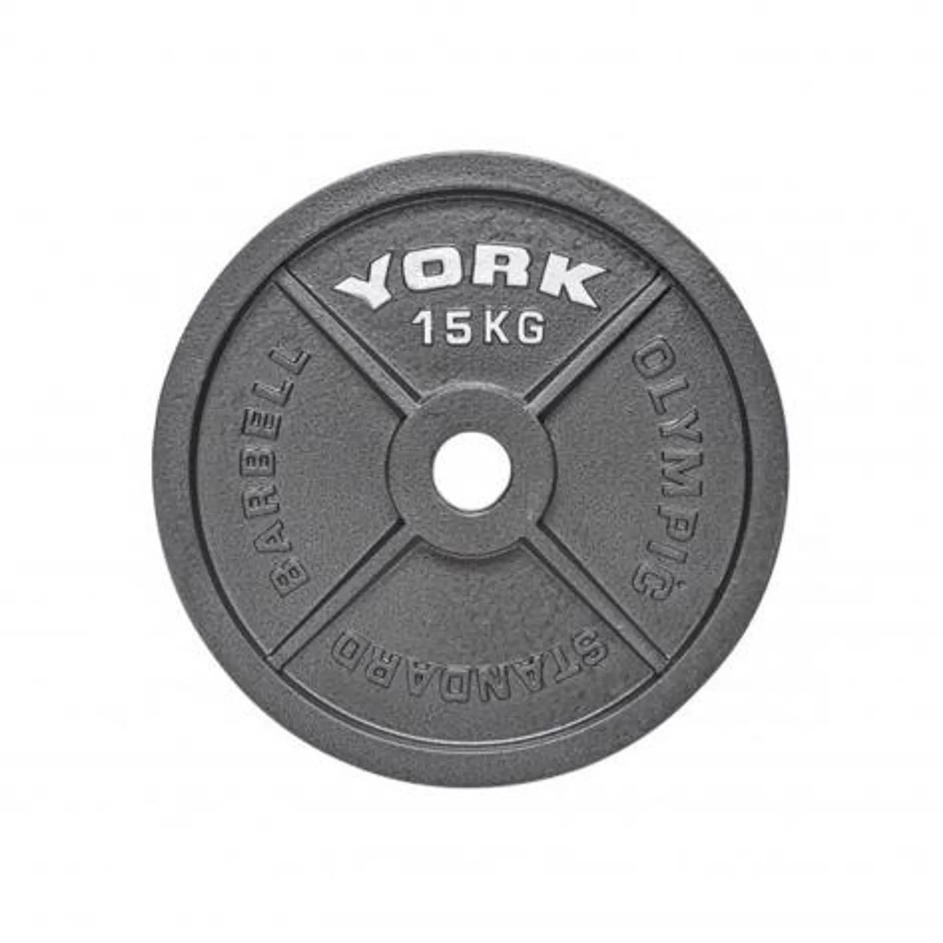 York 15kg Cast Iron Hammertone Olympic Plate (x1)