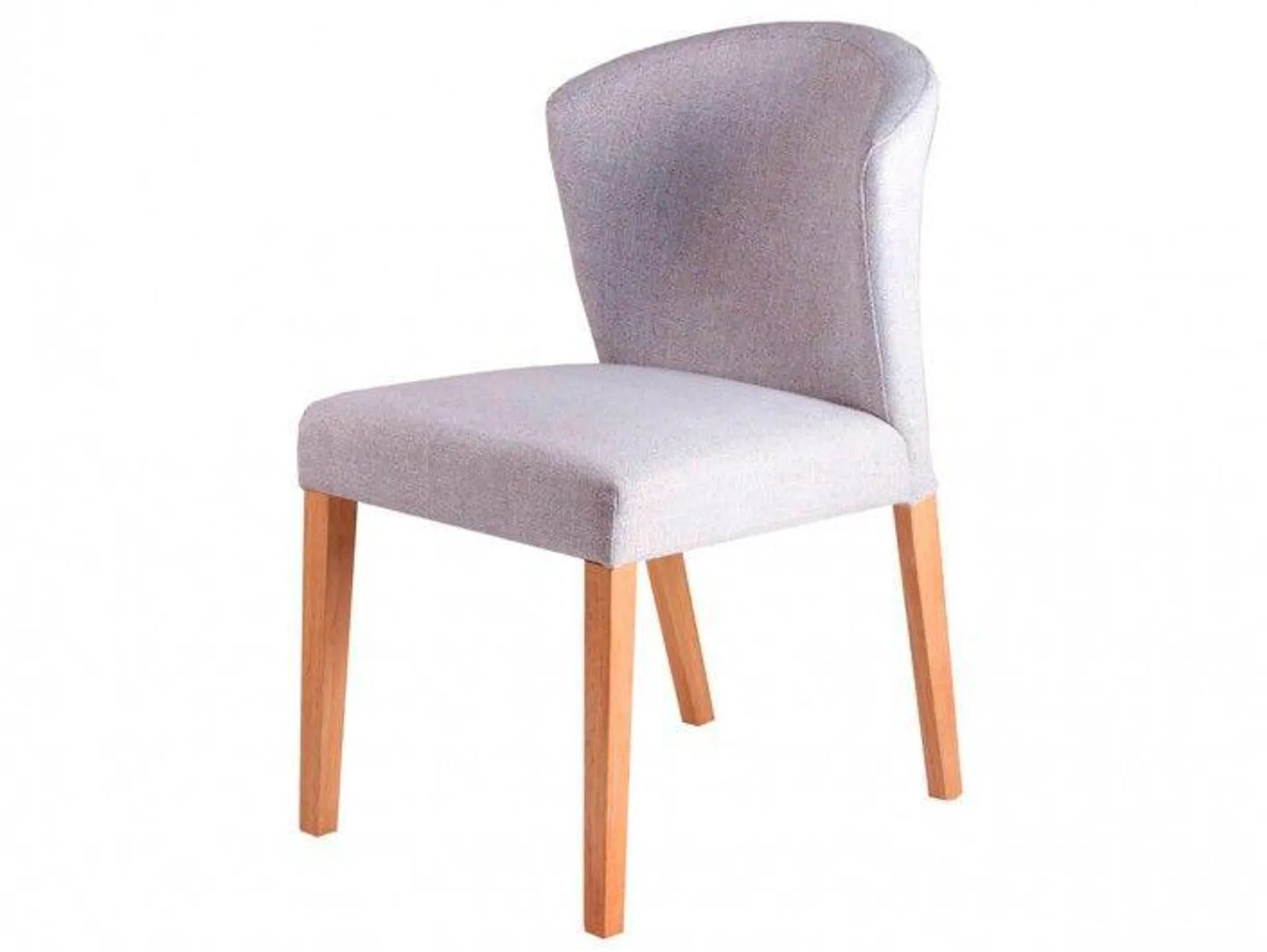 Pack 2 sillas de comedor tapizados gris claro y patas madera