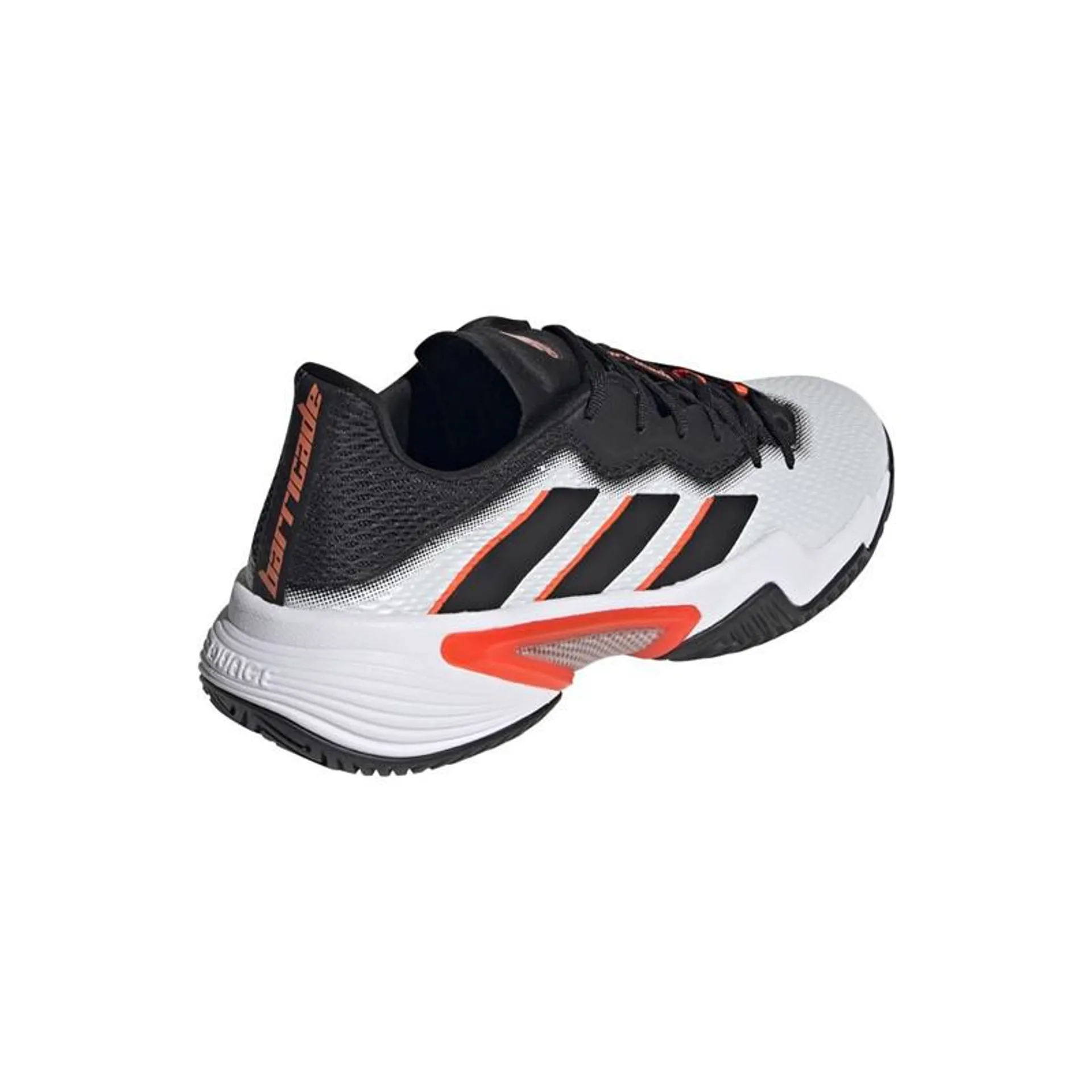 adidas Mens Barricade Tennis Shoes Footwear White/Core Black/Solar Red