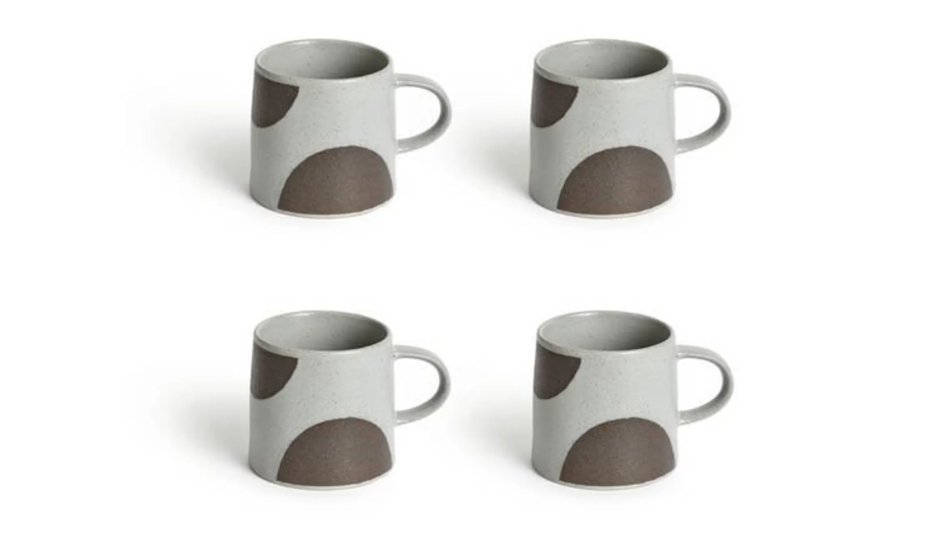 Habitat Two Tone Set of 4 Spot Stoneware Mugs - Grey