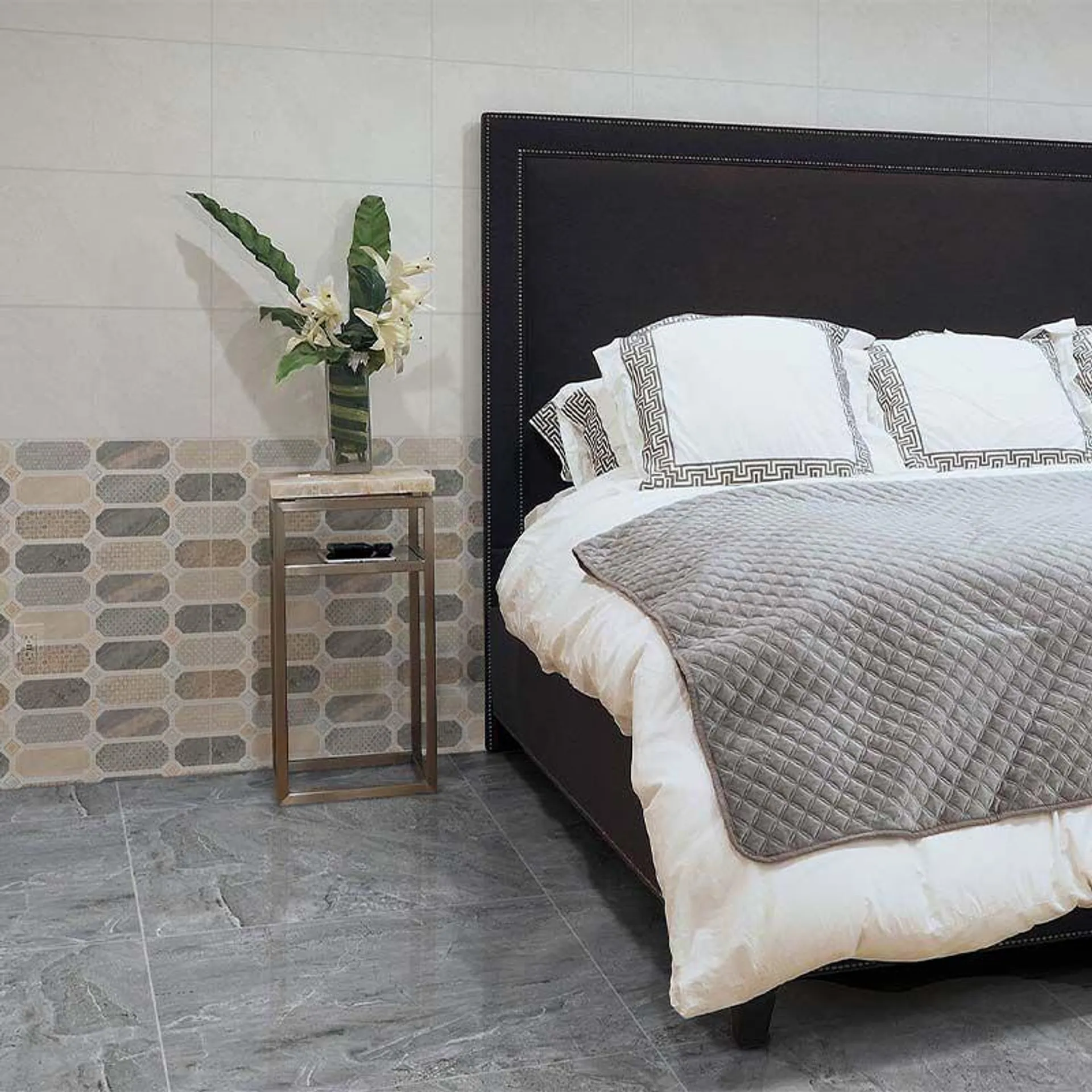 Phefo Grey Shiny Ceramic Wall Tile 300mm x 600mm A-Grade