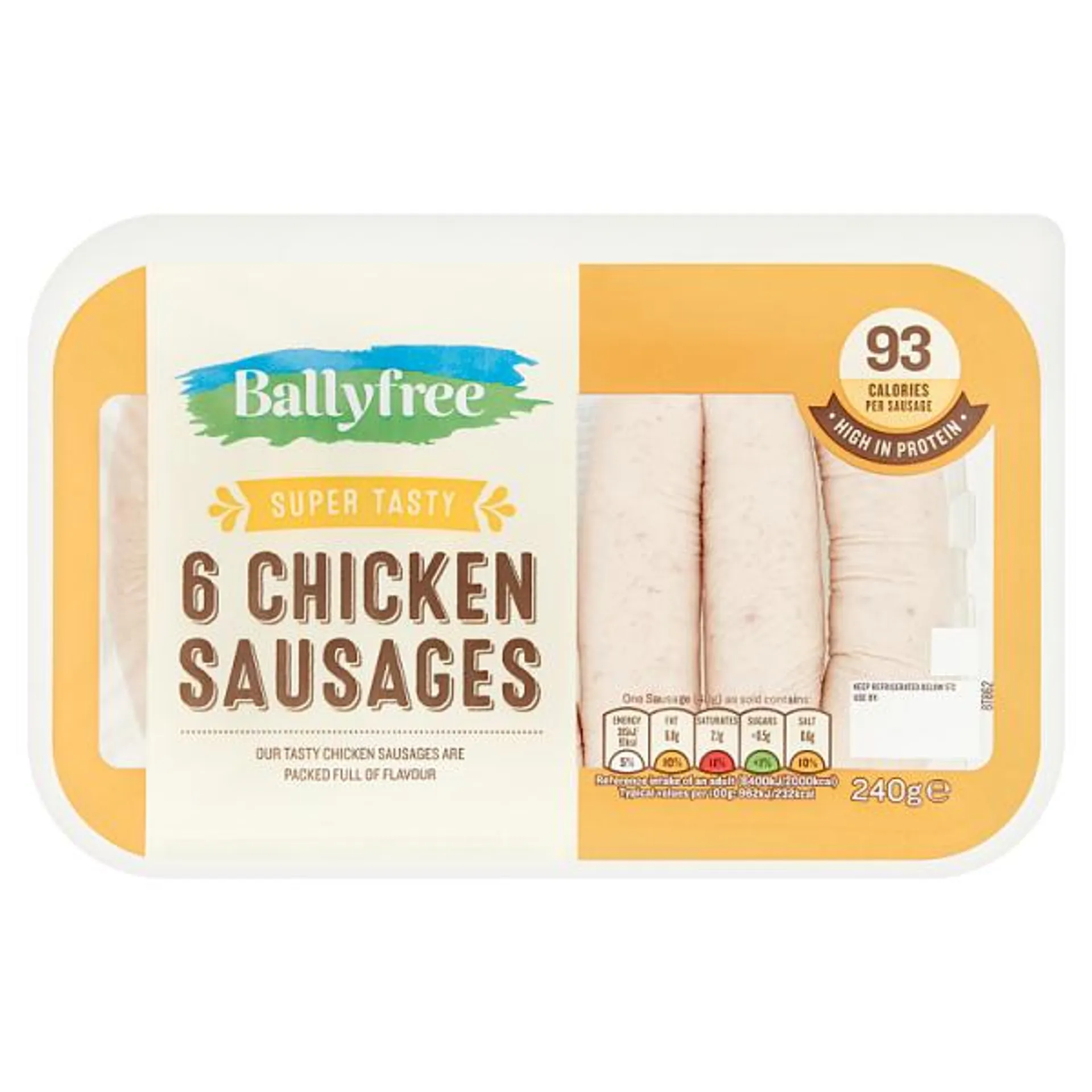 Ballyfree Chicken Sausages 6 Pack (240 g)