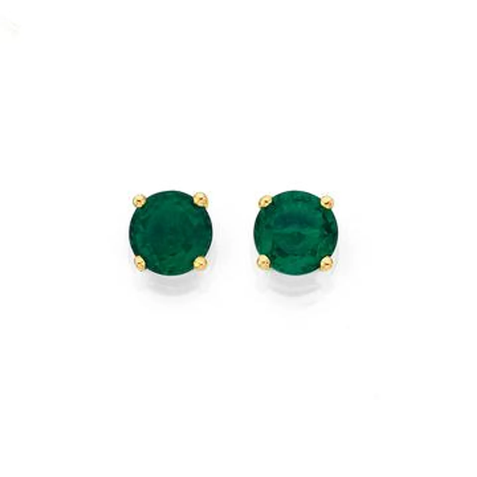 9ct Created Emerald Stud Earrings