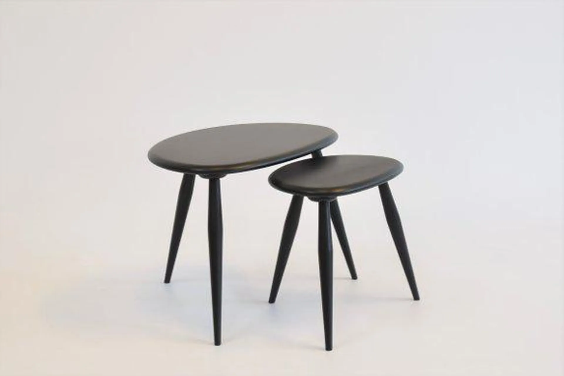 Pebble Nest Of Two Tables in Black