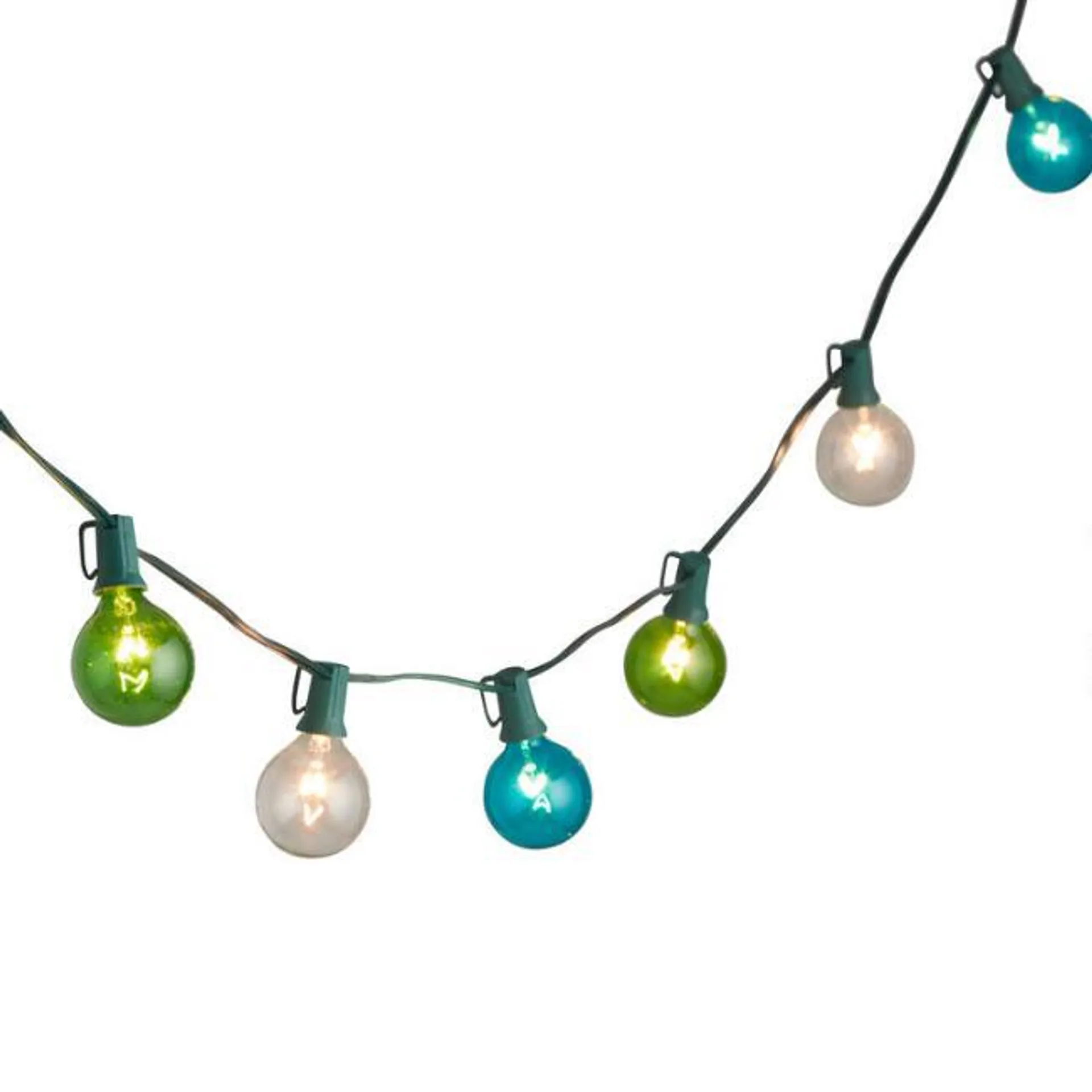 Blue And Green Seaside 30 Bulb String Lights