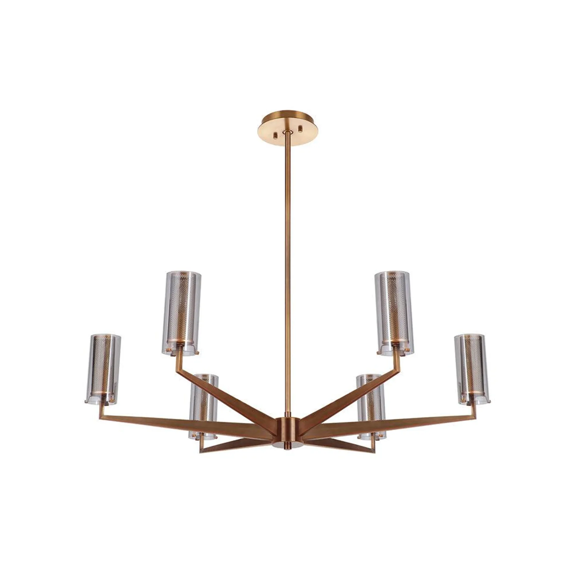 Noire 6 Light Chandelier - Brass