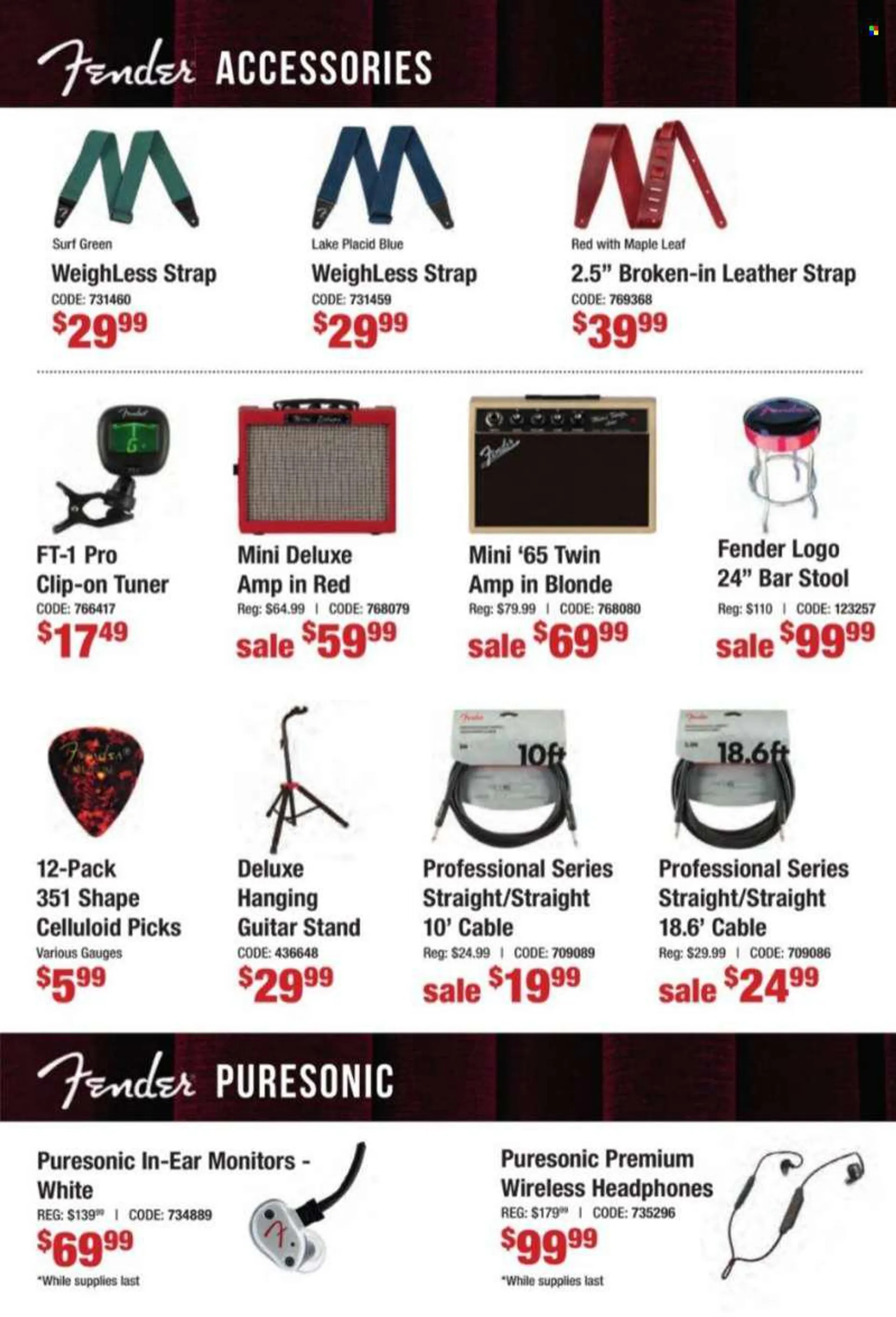 Long &amp; McQuade Flyer - August 01, 2022 - August 31, 2022 - Sales products - guitar, guitar stand, wireless headphones, headphones. Page 20.