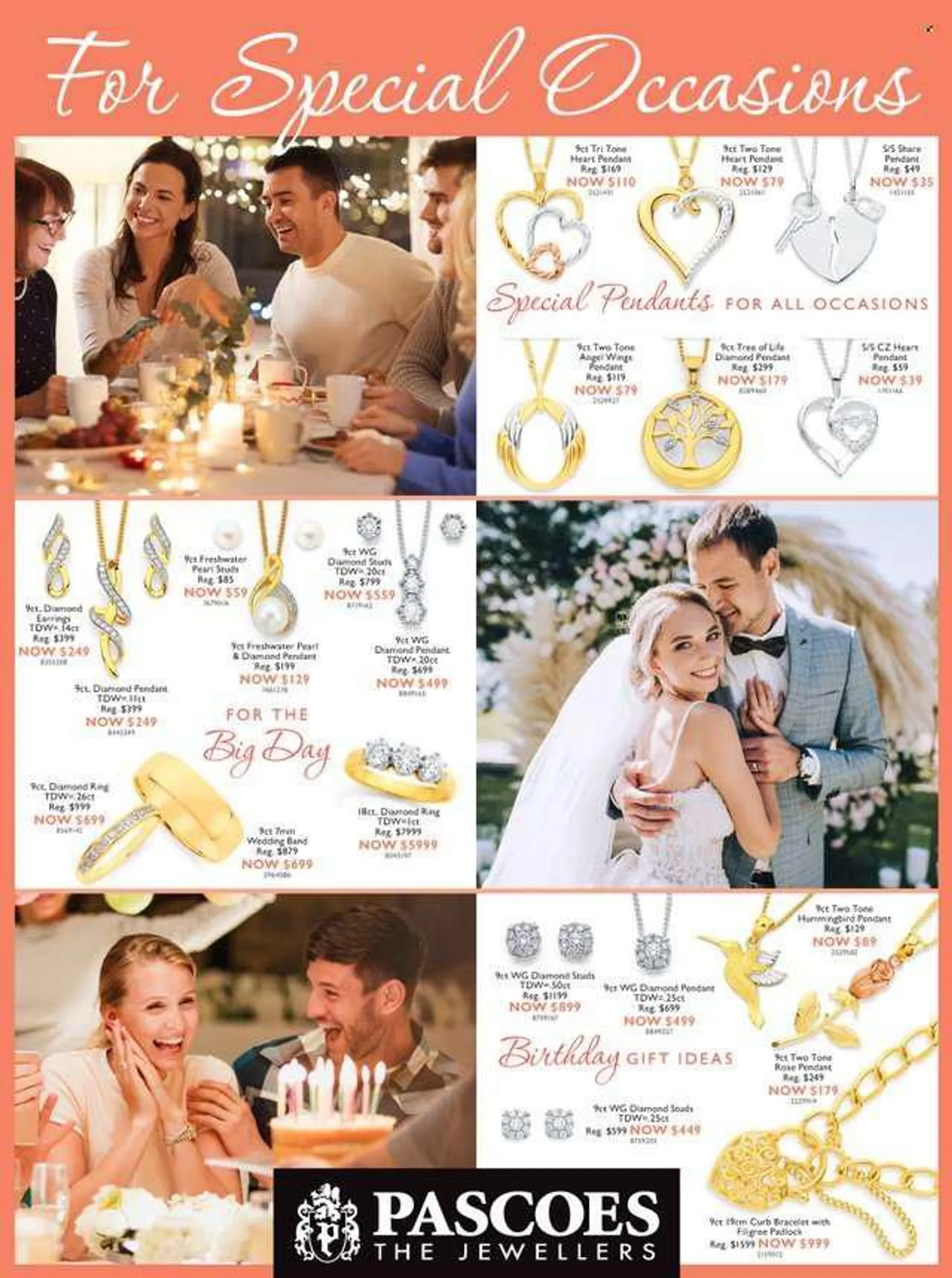 Pascoes mailer - 07.06.2022 - 03.07.2022 - Sales products - bracelet, earrings, studs, pendant, diamond ring, diamond earrings. Page 1.