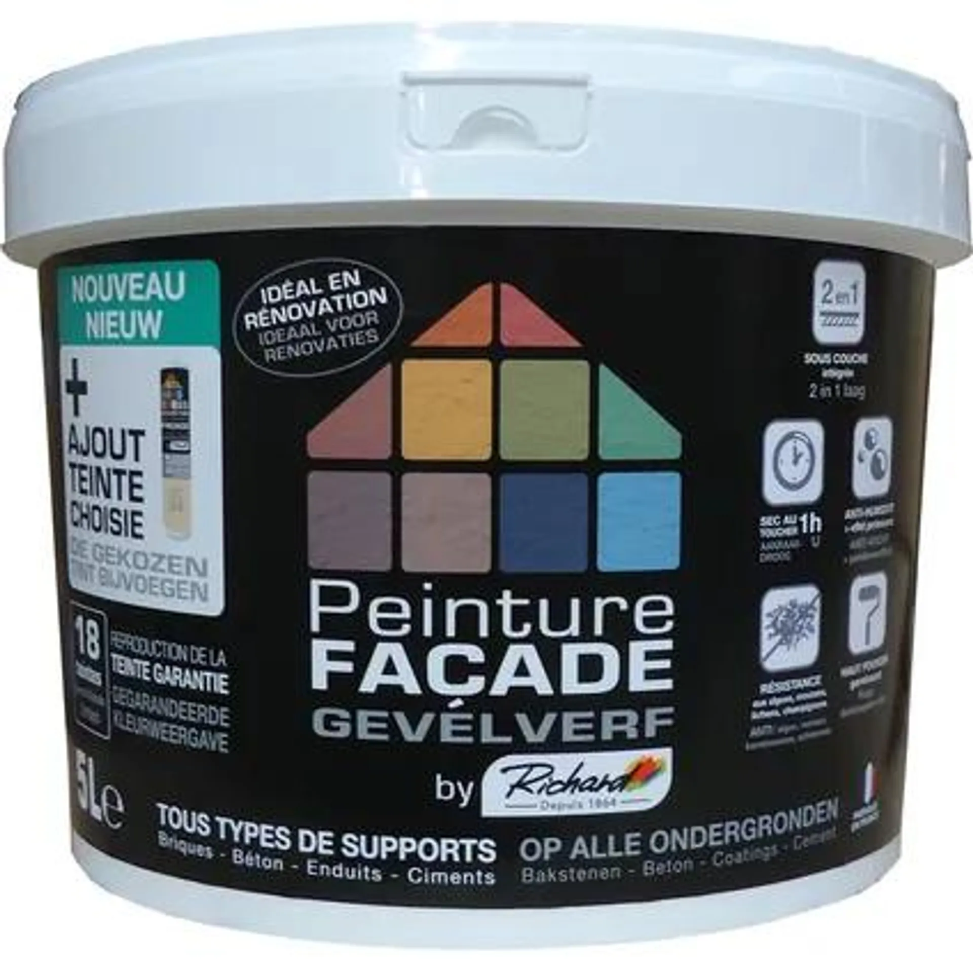 Peinture façade Richard blanc mat 5L