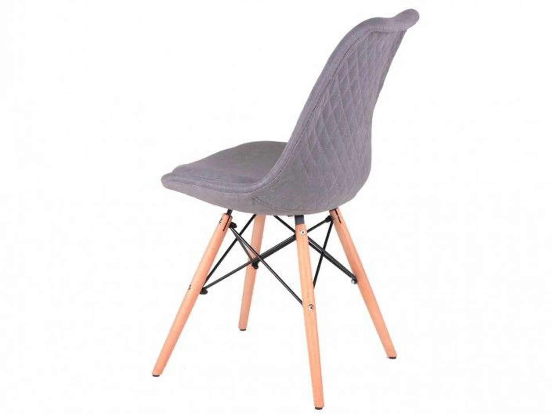 Pack 4 sillas de comedor tapizado gris y patas de madera
