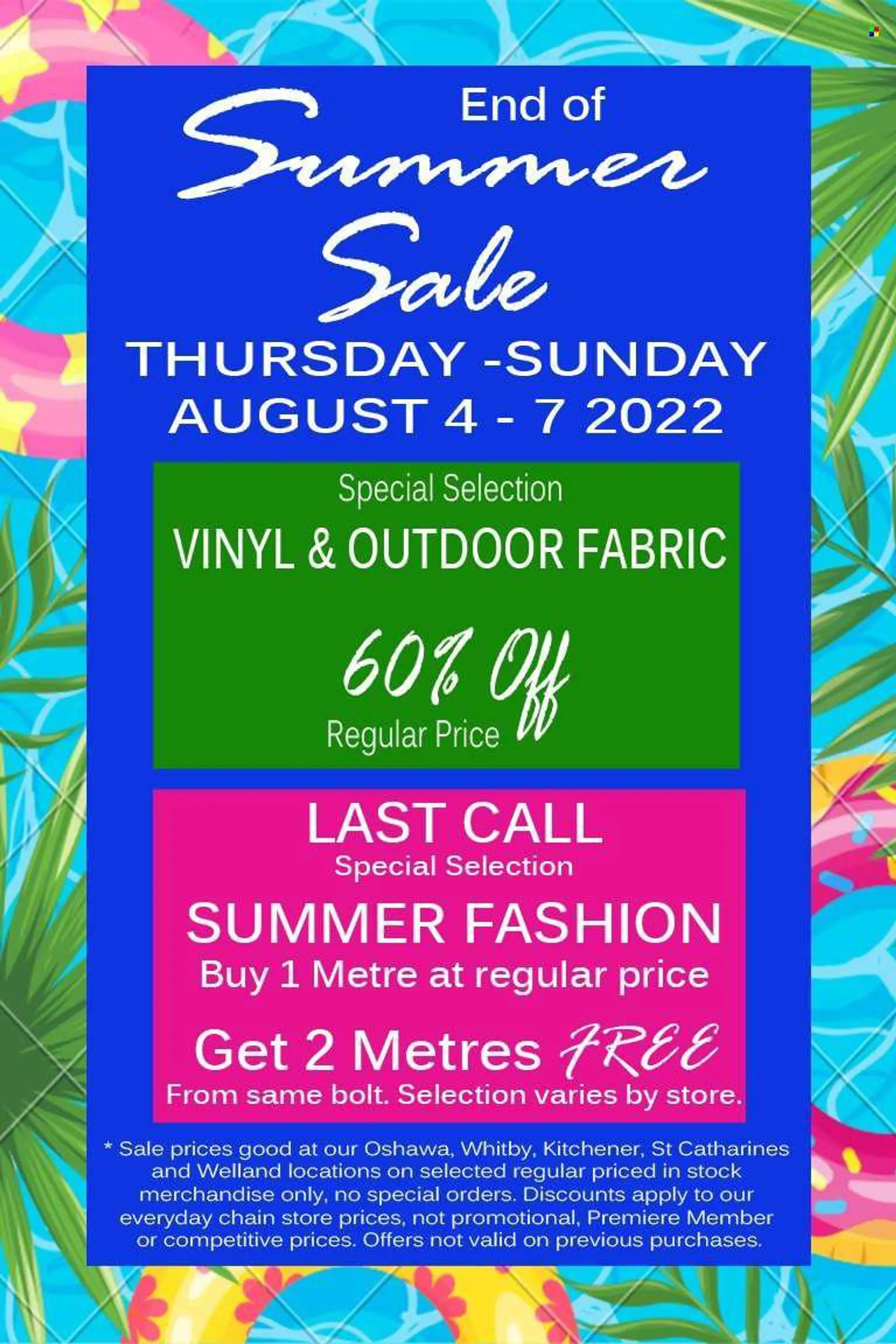 FABRICLAND Flyer  - August 04, 2022 - August 07, 2022. Page 1.