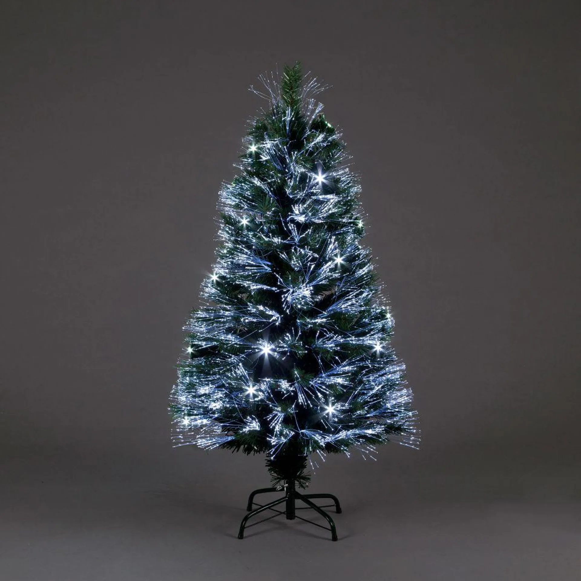 Fibre Optic Iceburst Tree With Ice White LEDs 4ft 5ft 6ft Christmas Xmas