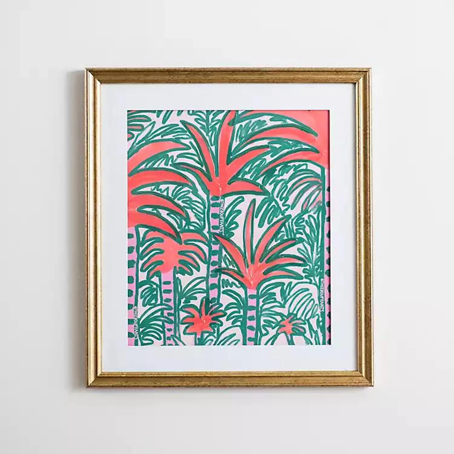 Pink Palms Framed Art Print