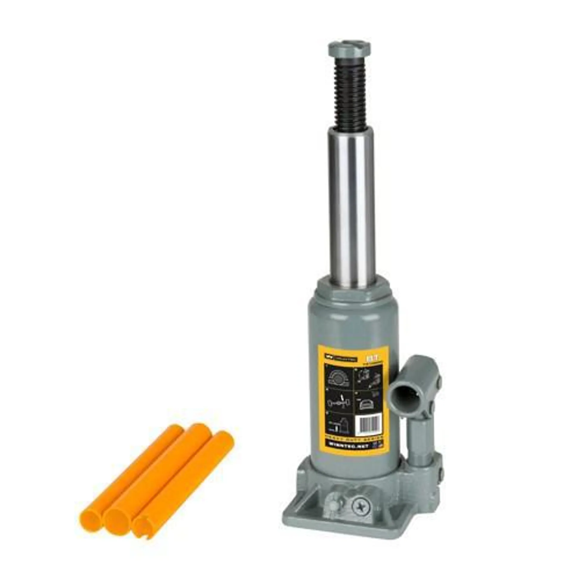 09864 Winntec 8 Ton Bottle Jack - 205Mm -> 390Mm With 60Mm Extension