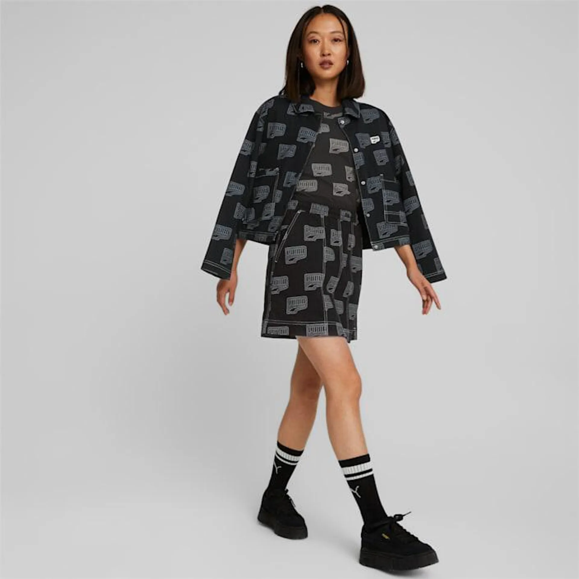 Downtown All-Over-Print Mini Skirt Women