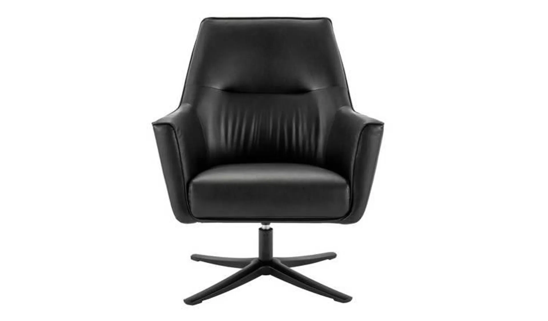 Habitat Rhett Faux Leather Swivel Chair - Black