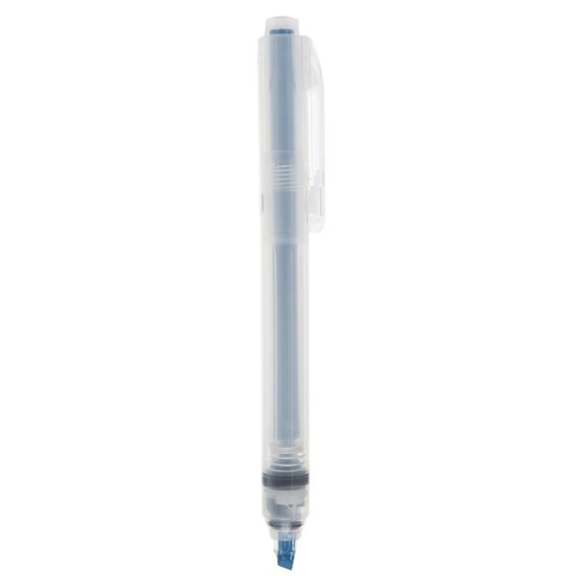 Polypropylene Knock Highlighter Pen, Aqua Blue