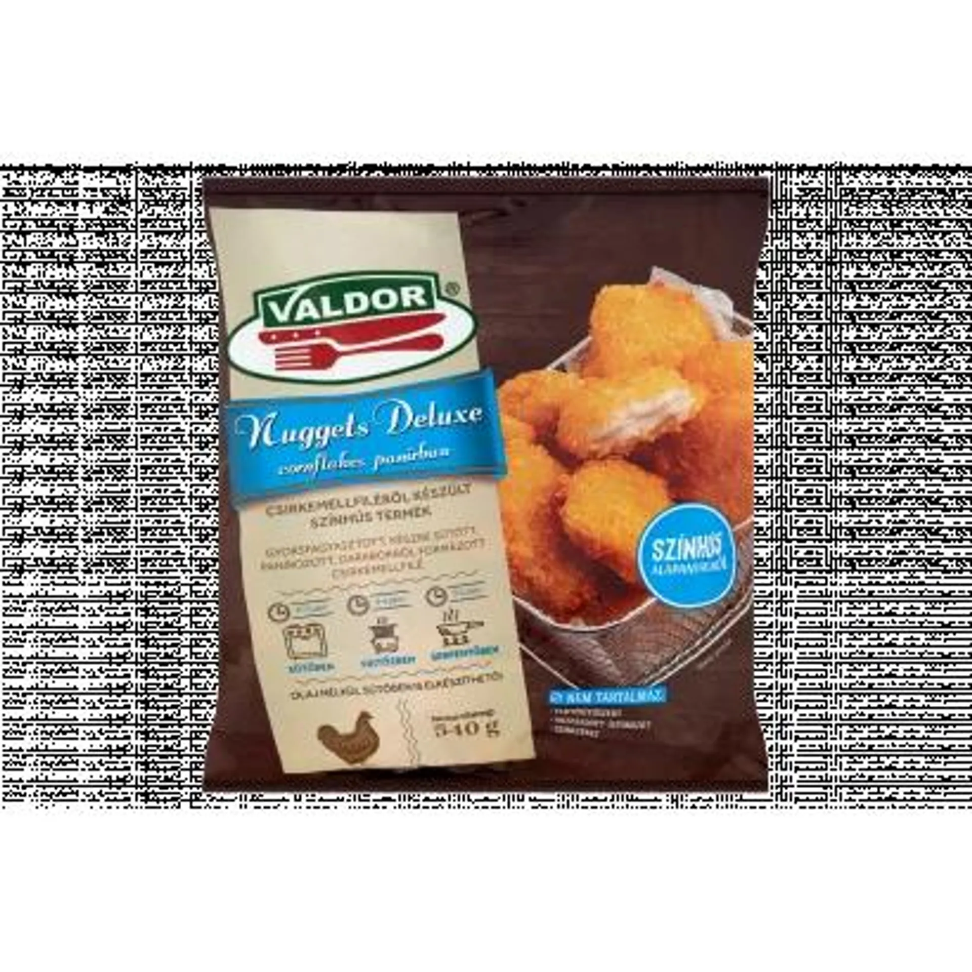 Valdor Nuggets Deluxe Quick-Frozen Ready-Fried Chicken Breast Fillets in Corn Flakes Bread 540 g