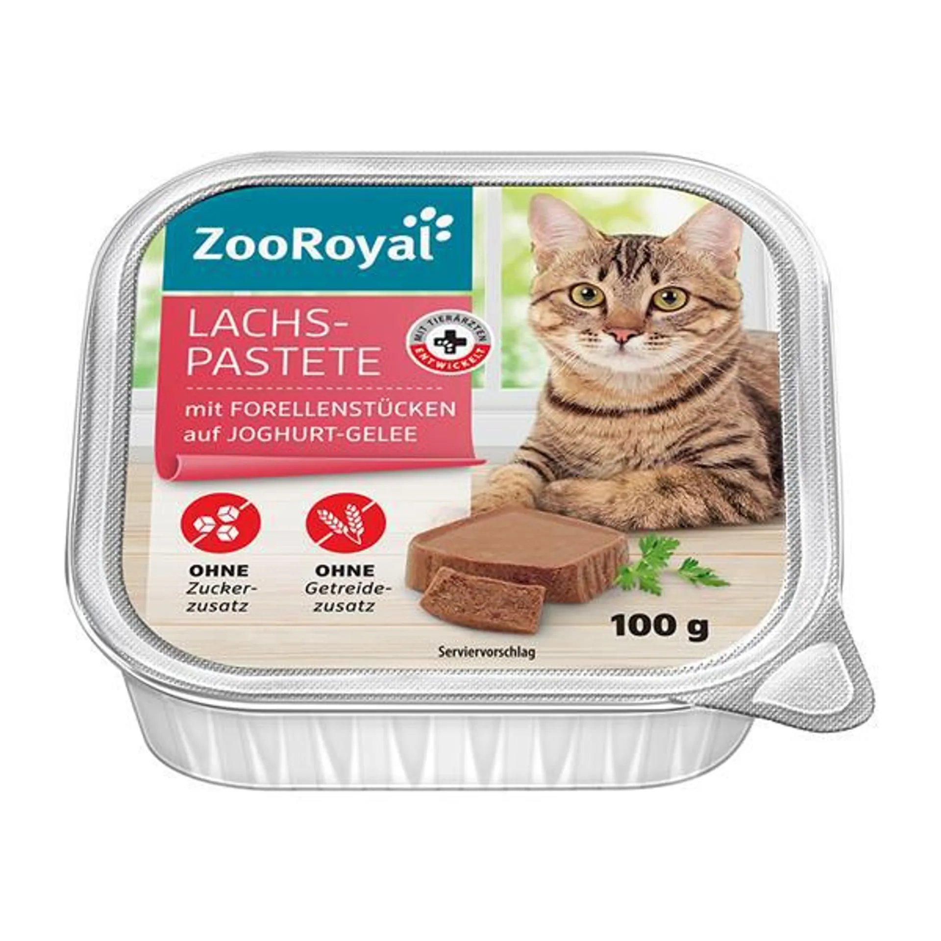 ZooRoyal Lachs-Pastete mit Forellenstücken auf Joghurt-Gelee