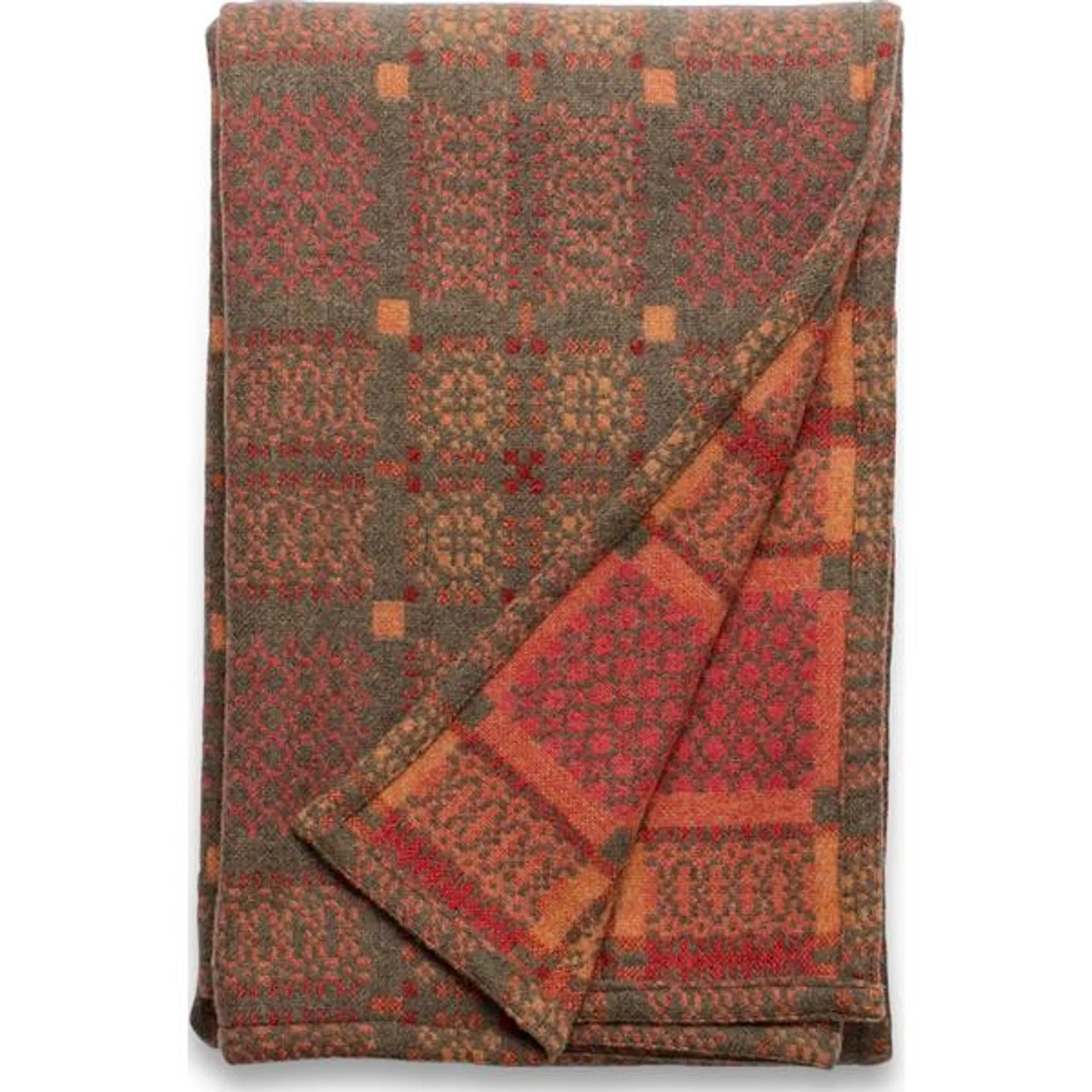 Melin Tregwynt Knot Garden Double Size Throw Copper - KNOTGABLACODBL