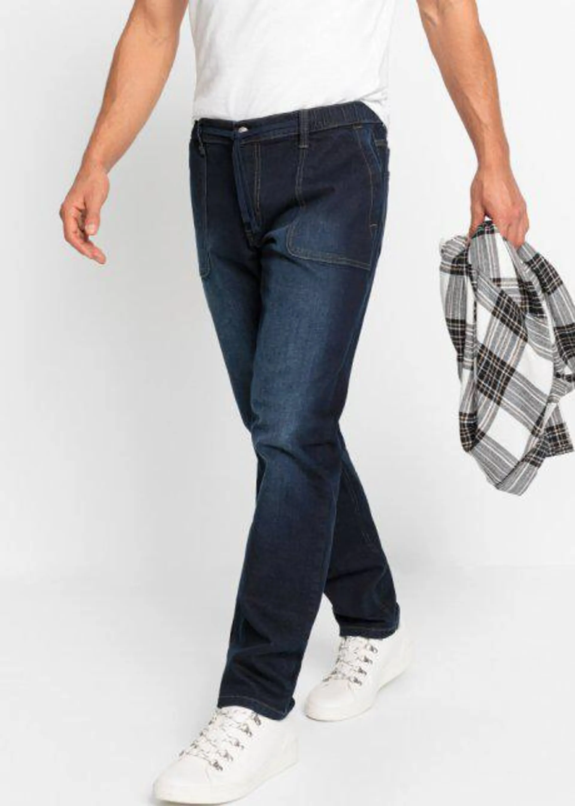 Jeans elasticizzati loose fit tapered con taglio comfort