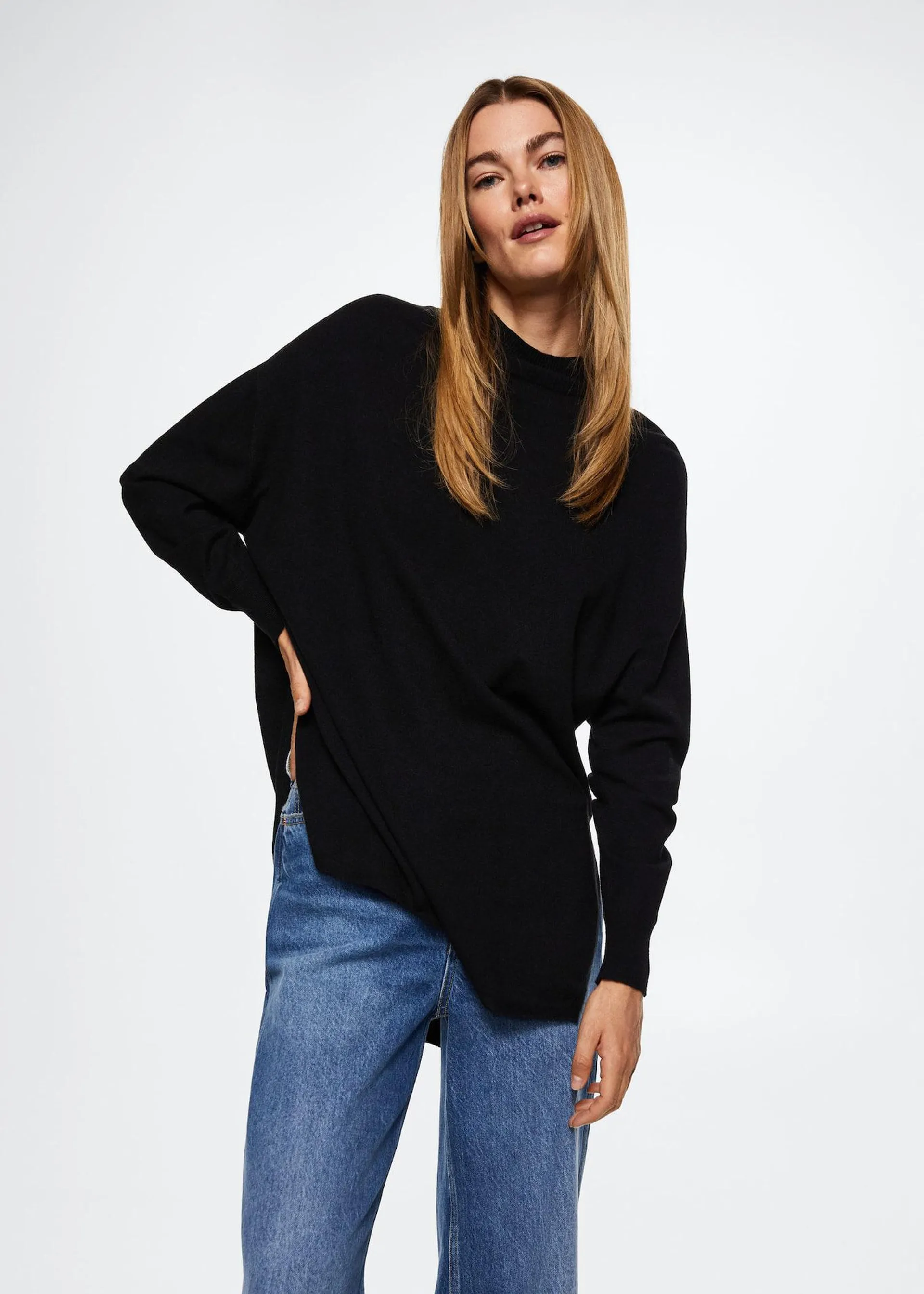 Pull-over fin col montant